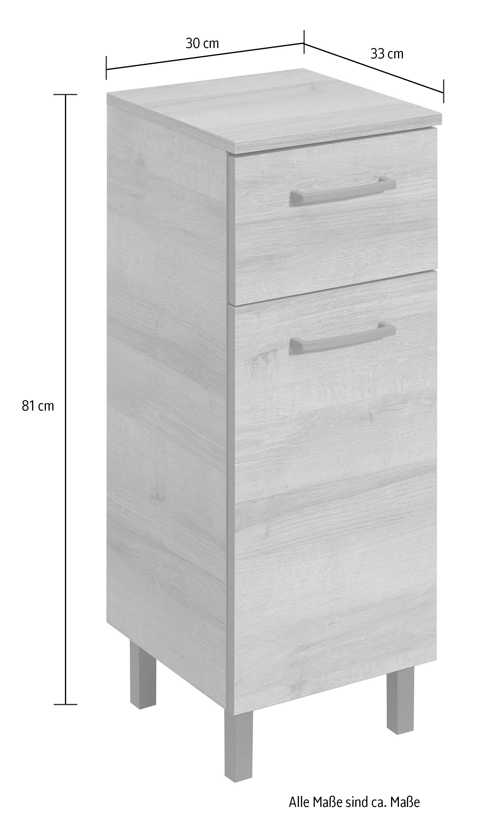Saphir Badmöbel-Set »Quickset 919 5-teilig, Waschbeckenunterschrank mit LED-Spiegel«, (5 St.), Hochschrank, Unterschrank, Hängeschrank, inkl. Türdämpfer, 6 Türen