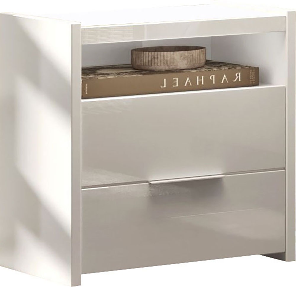 Nachtkommode HOME AFFAIRE, B:52cm H:58cm T:40cm, weiß, FSC-zertifizierter Holzwerkstoff, Sideboards, "Malmo, Nachtschrank 2er Set, B/T/H 52/40/58 cm,