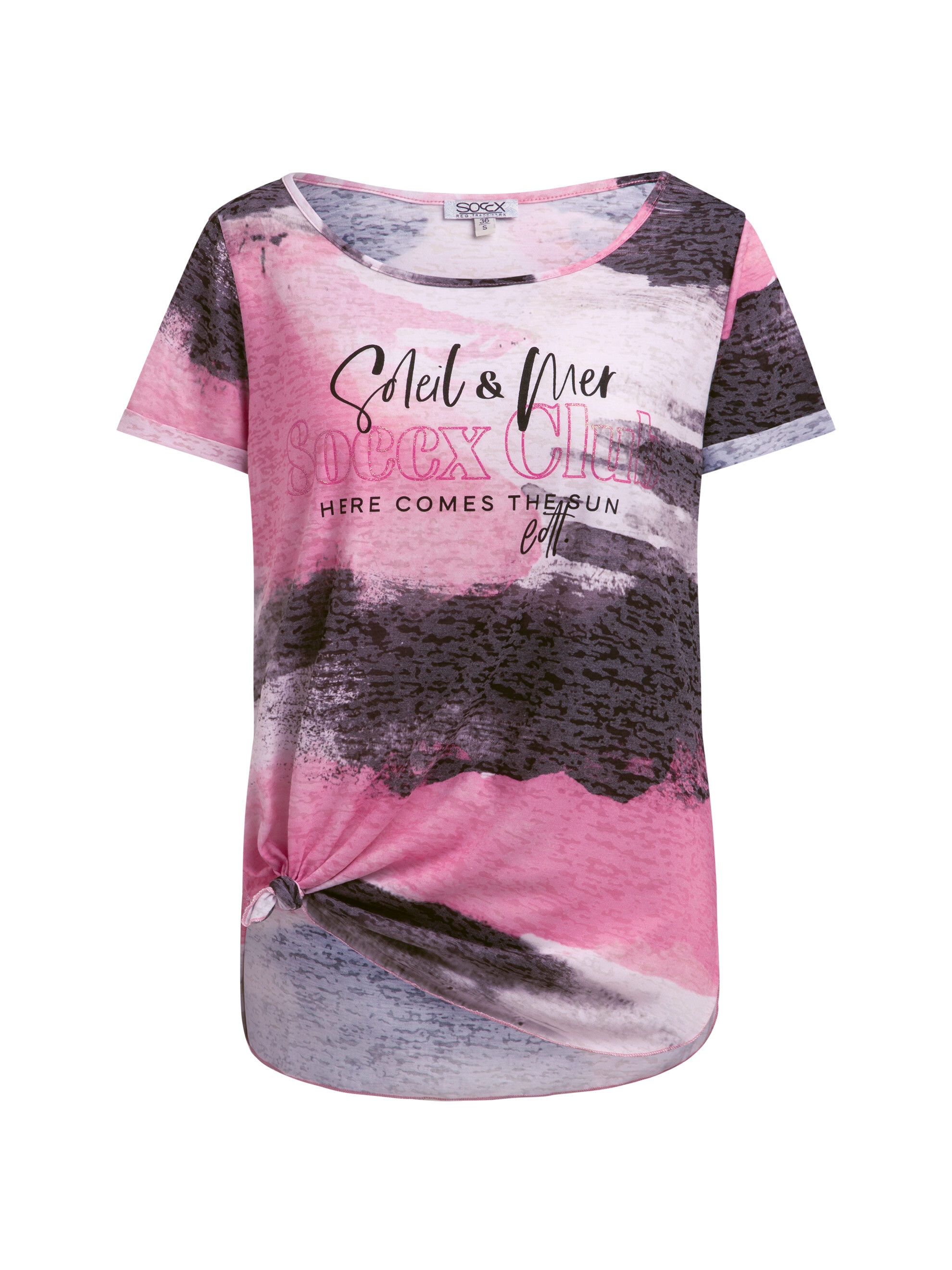 SOCCX Rundhalsshirt mit Seitenschlitze