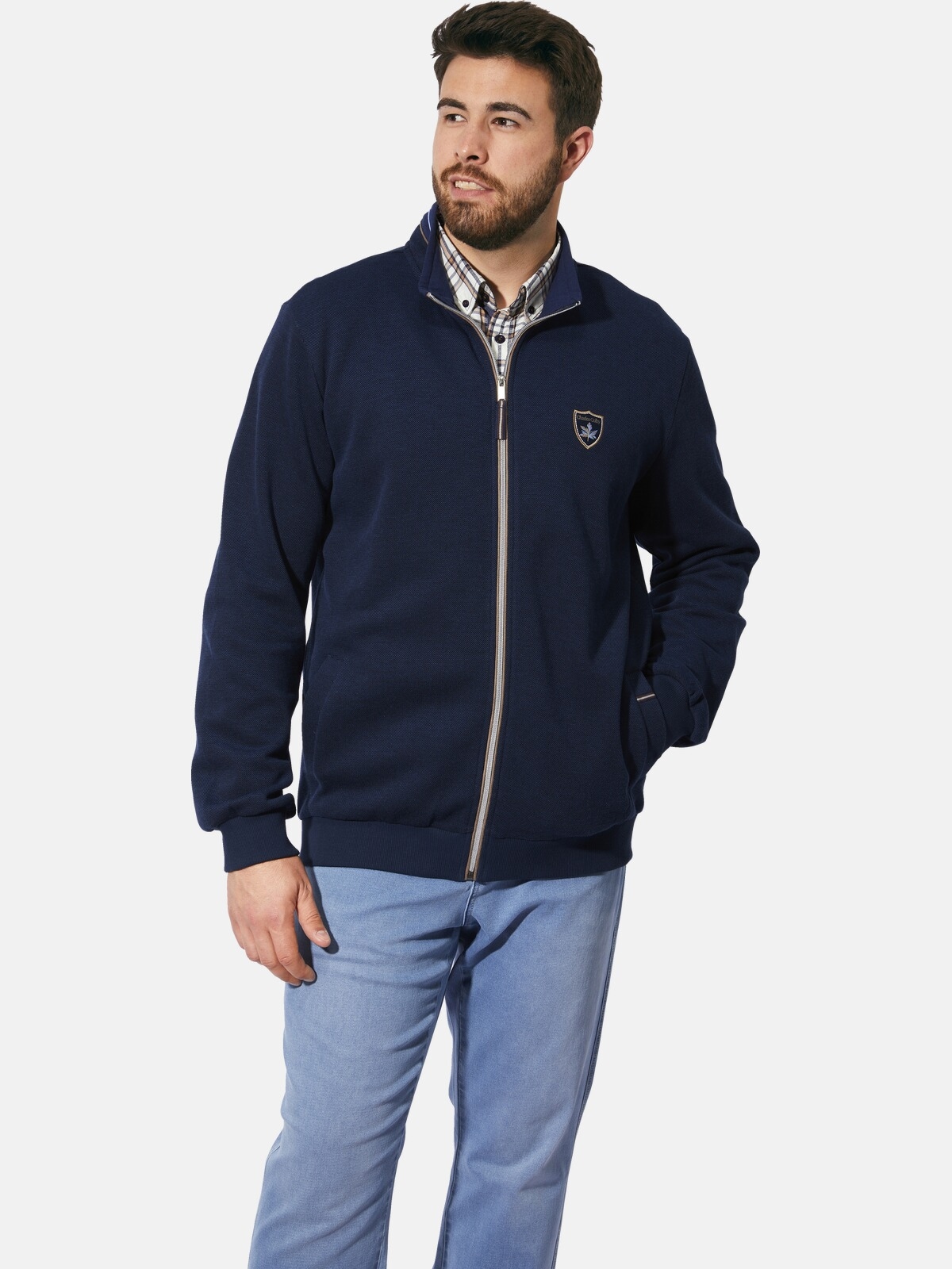 Charles Colby Sweatjacke "Sweatjacke DUKE FITZWILLOW", mit Ellenbogen-Patches