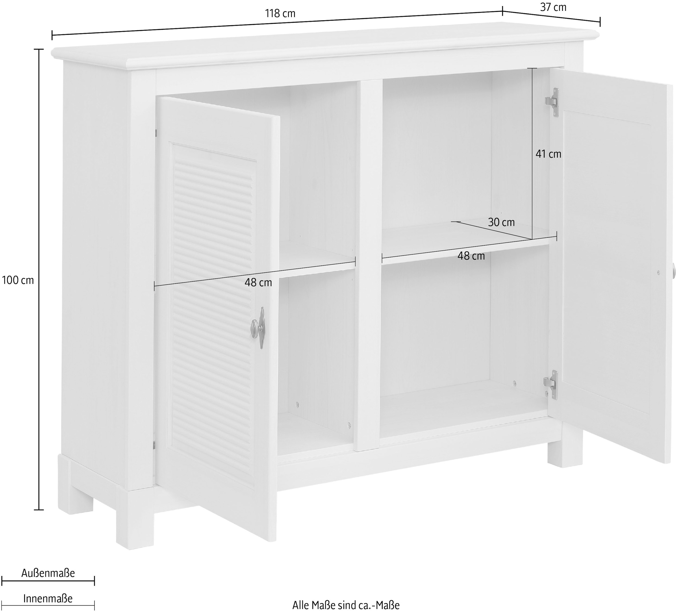 Home affaire Kommode »Rauna«, Breite massiver 118 Kiefer BAUR aus | cm