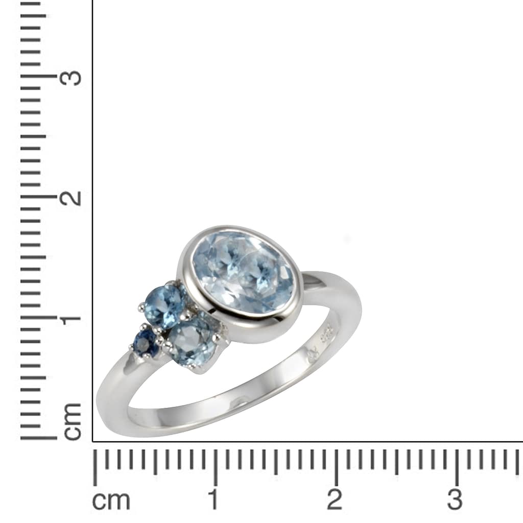 Zeeme Fingerring »925/- Sterling Silber rhodiniert Blautopas«