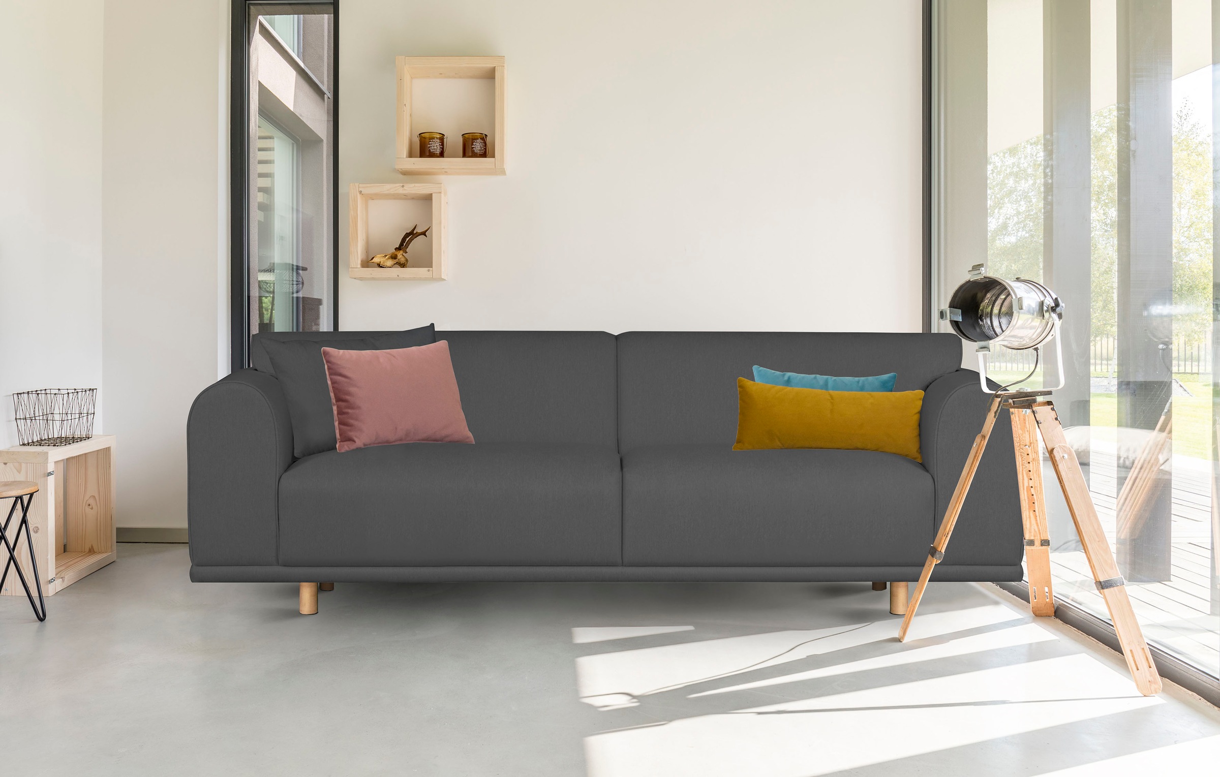 OTTO home 2-Sitzer "Maroon" in skandinavischem Design, mit losen Kissen günstig online kaufen
