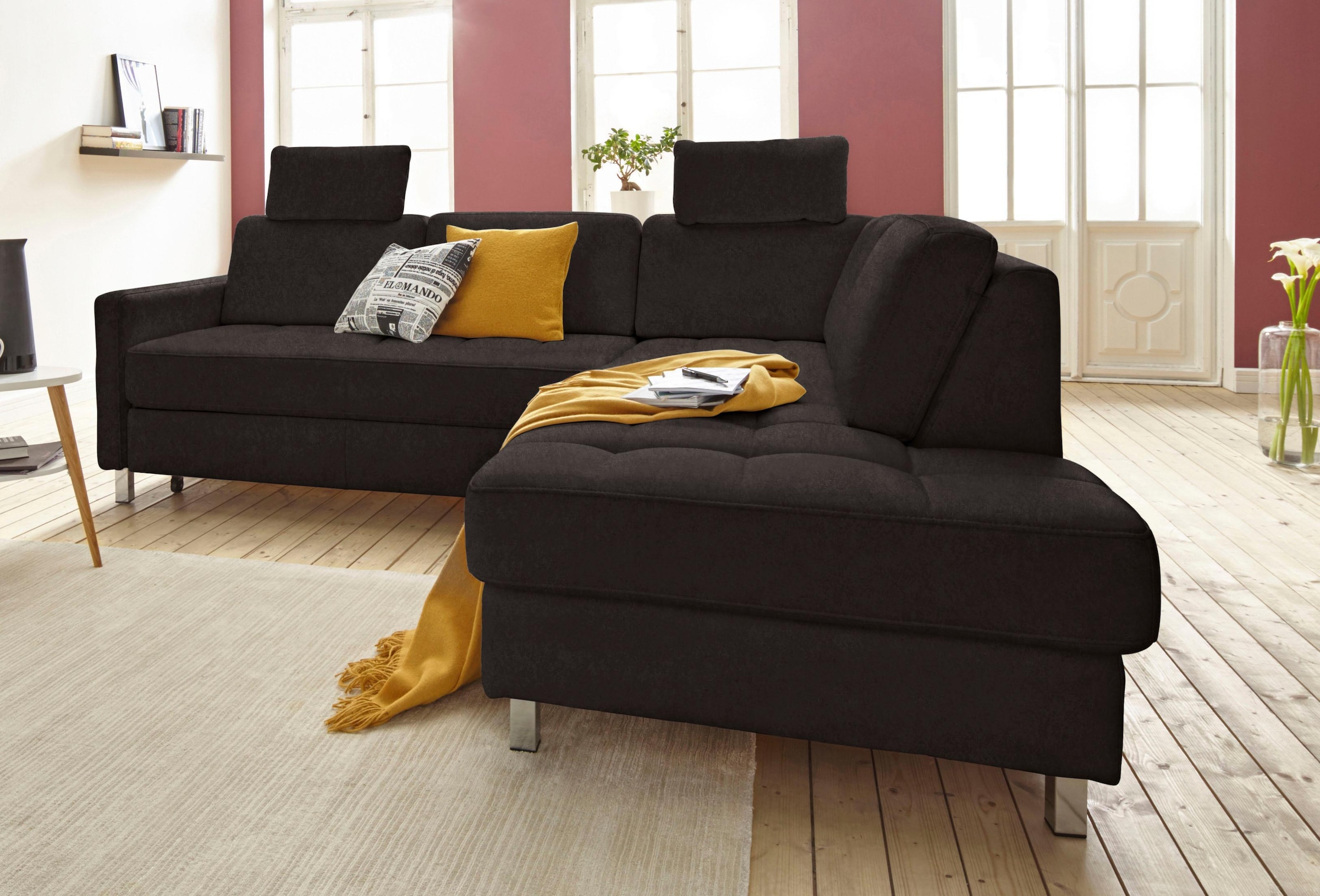 sit&more Ecksofa "Pablo L-Form", wahlweise mit Bettfunktion und Bettkasten