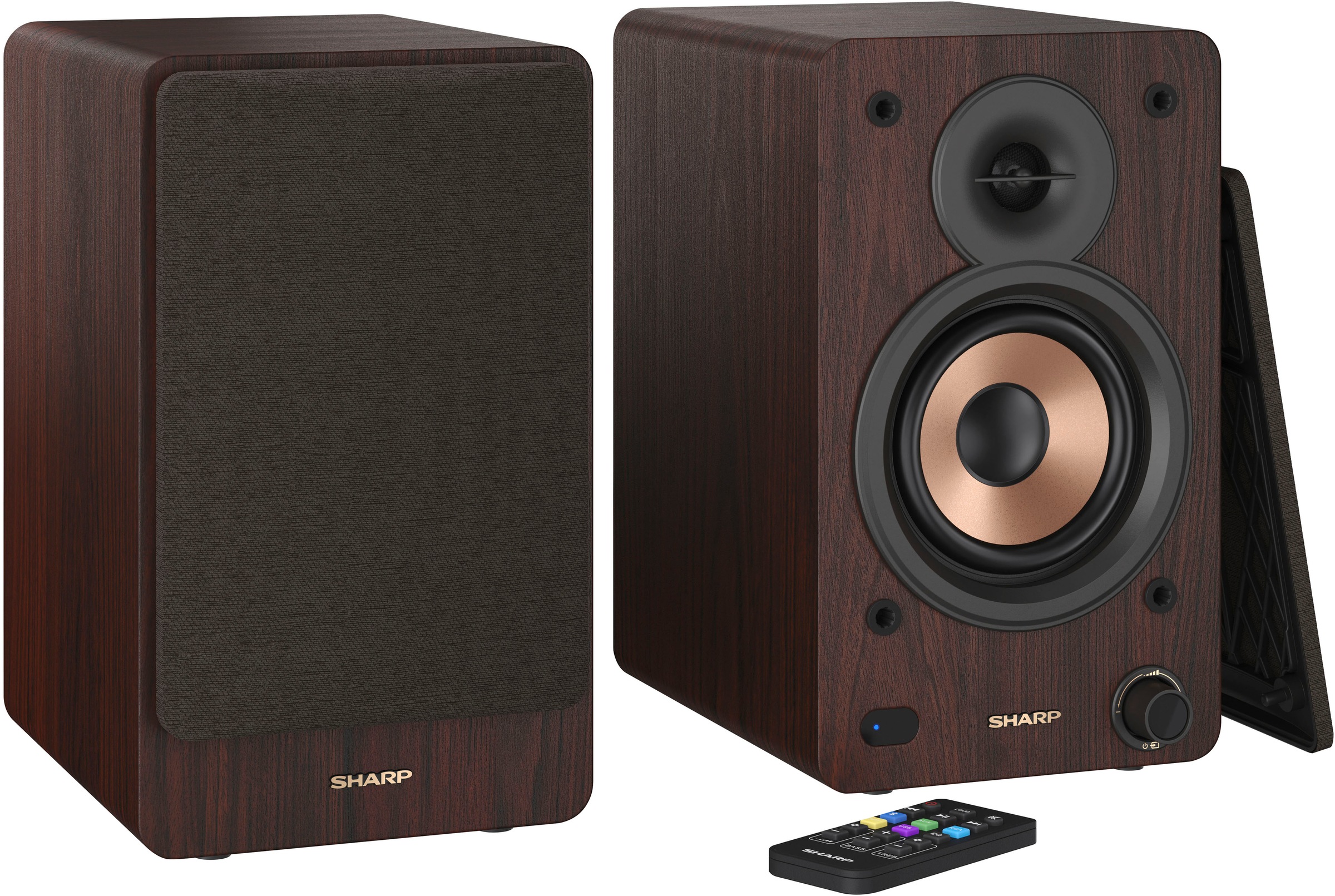SHARP Lautsprecher "Regalboxen", B:15,8cm H:24,8cm T:19cm, braun, Lautsprecher