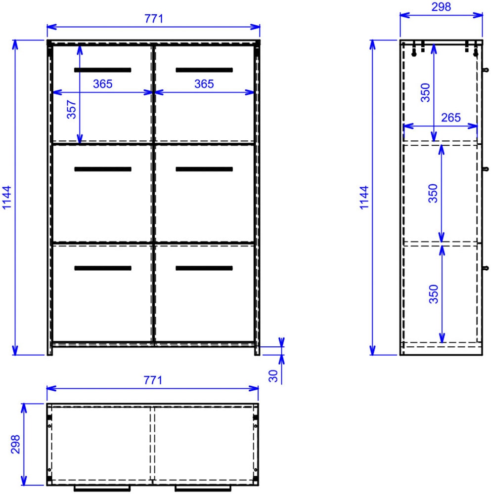 Inter Link Kommode »Egadi« 1 Stk. tlg. BxTxH: ca. 77 x 30 x 115 cm