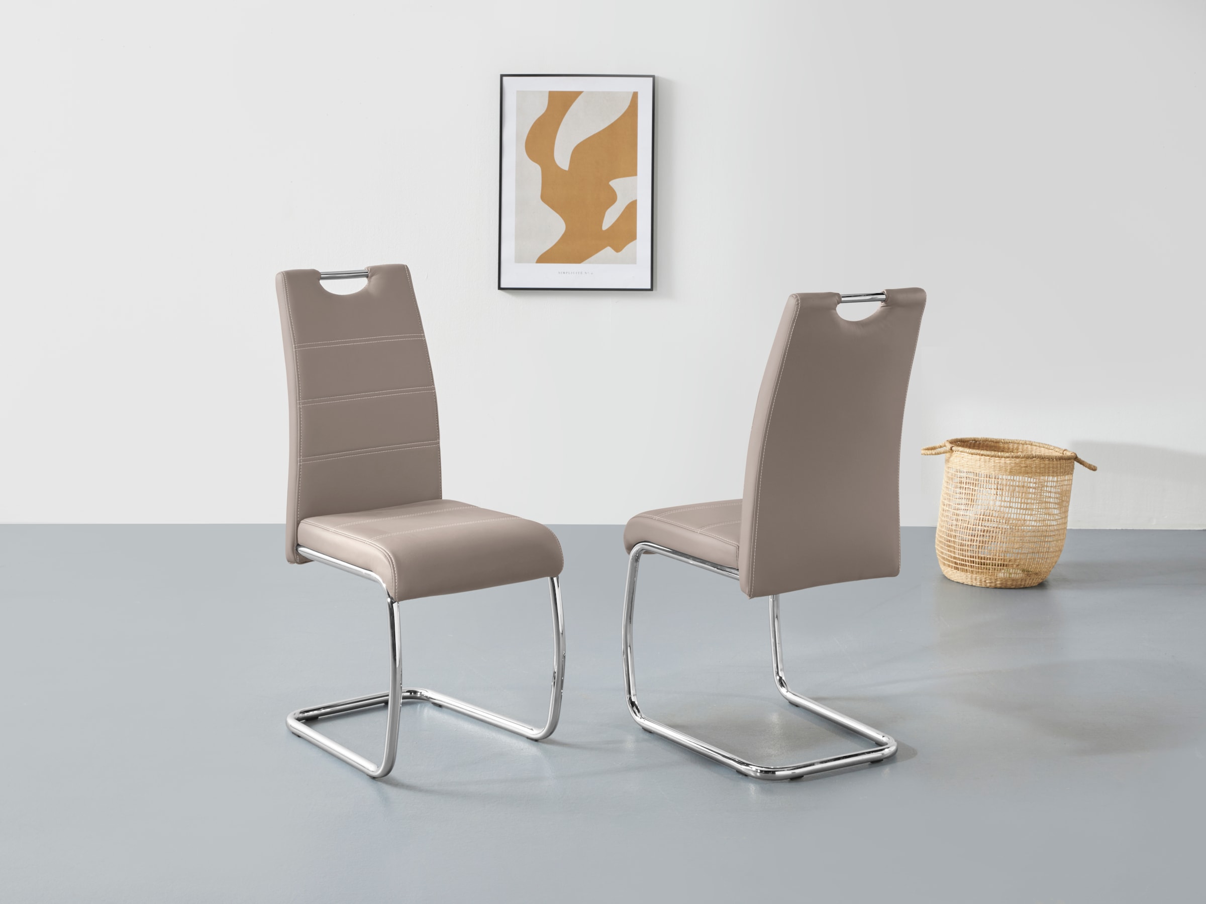 HELA Freischwinger "Flora, Esszimmerstühle", (Set), 1 St., Kunstleder, Schw günstig online kaufen