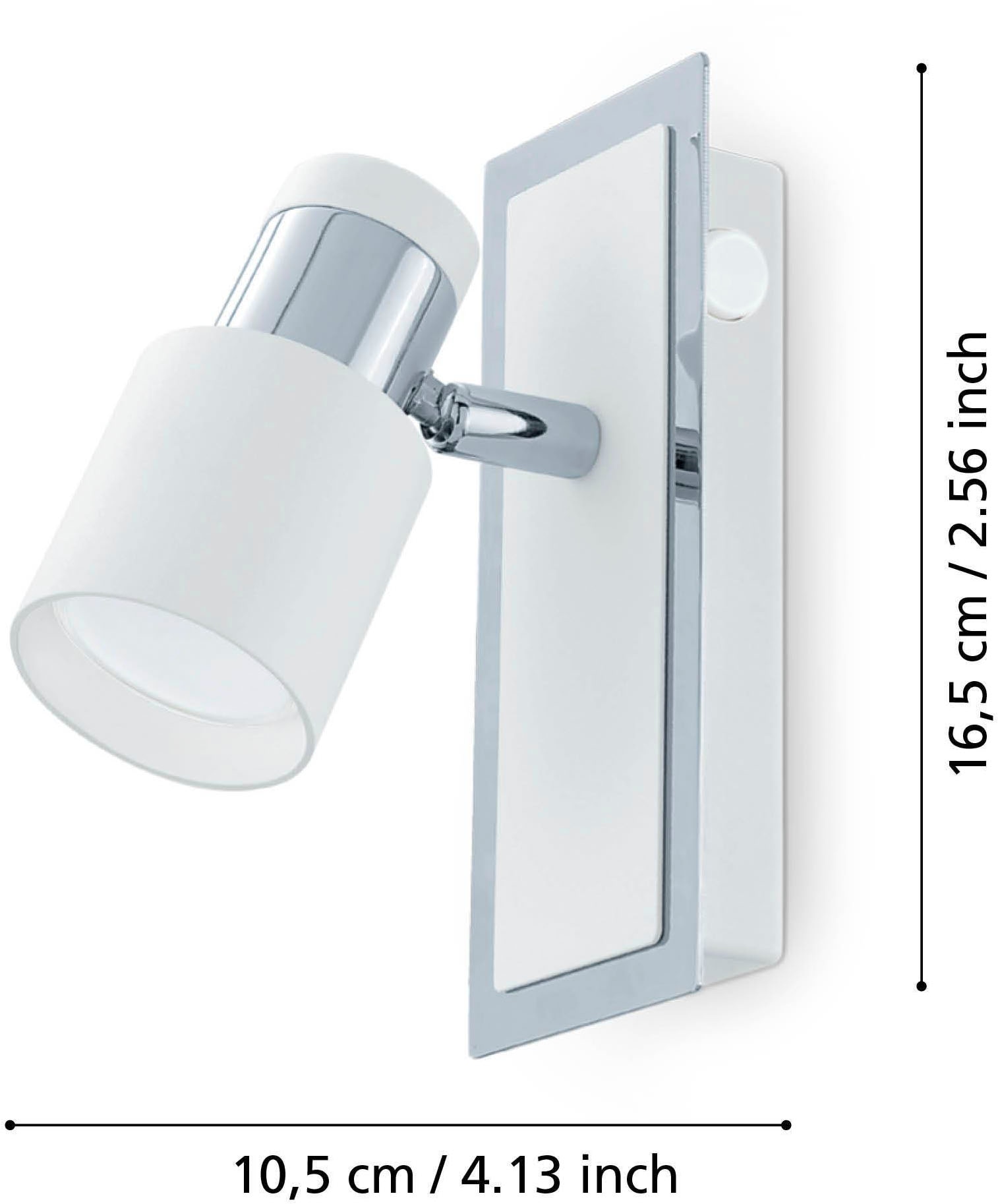 EGLO Deckenleuchte »Davida Deckenlampe, Deckenspot aus Metall, Wohnzimmerlampe, GU10« GU10 1 Stk. Spot - L16,5 x B7 cm - chrom, weiß - 1X4,6W inkl.