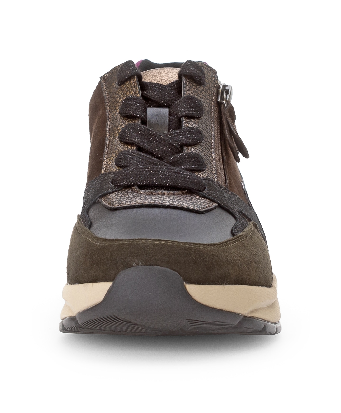 Gabor Rollingsoft Keilsneaker, Schnürer, Halbschuh, Freizeitschuh mit zusätzlichem Reißverschluss