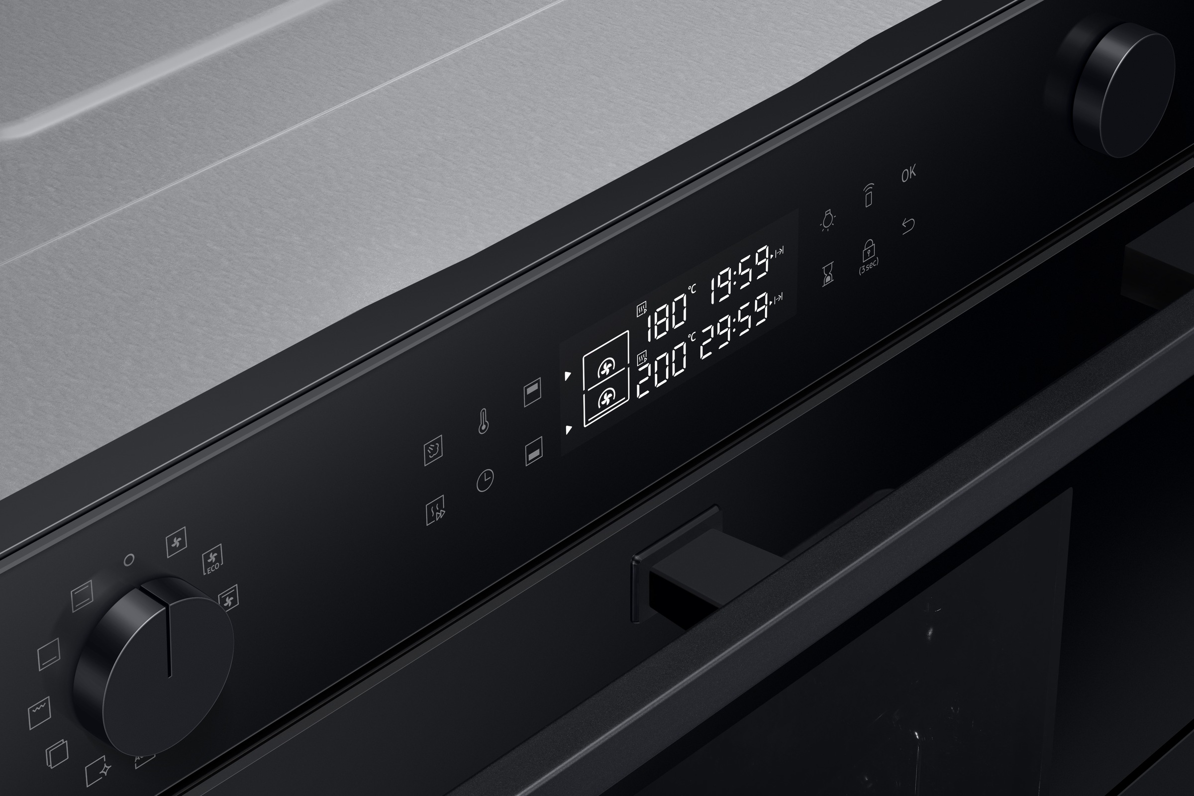 Samsung Einbaubackofen Serie 4 »NV7B45502AK/U1«, Pyrolyse-Selbstreinigung, Dual Cook Flex
