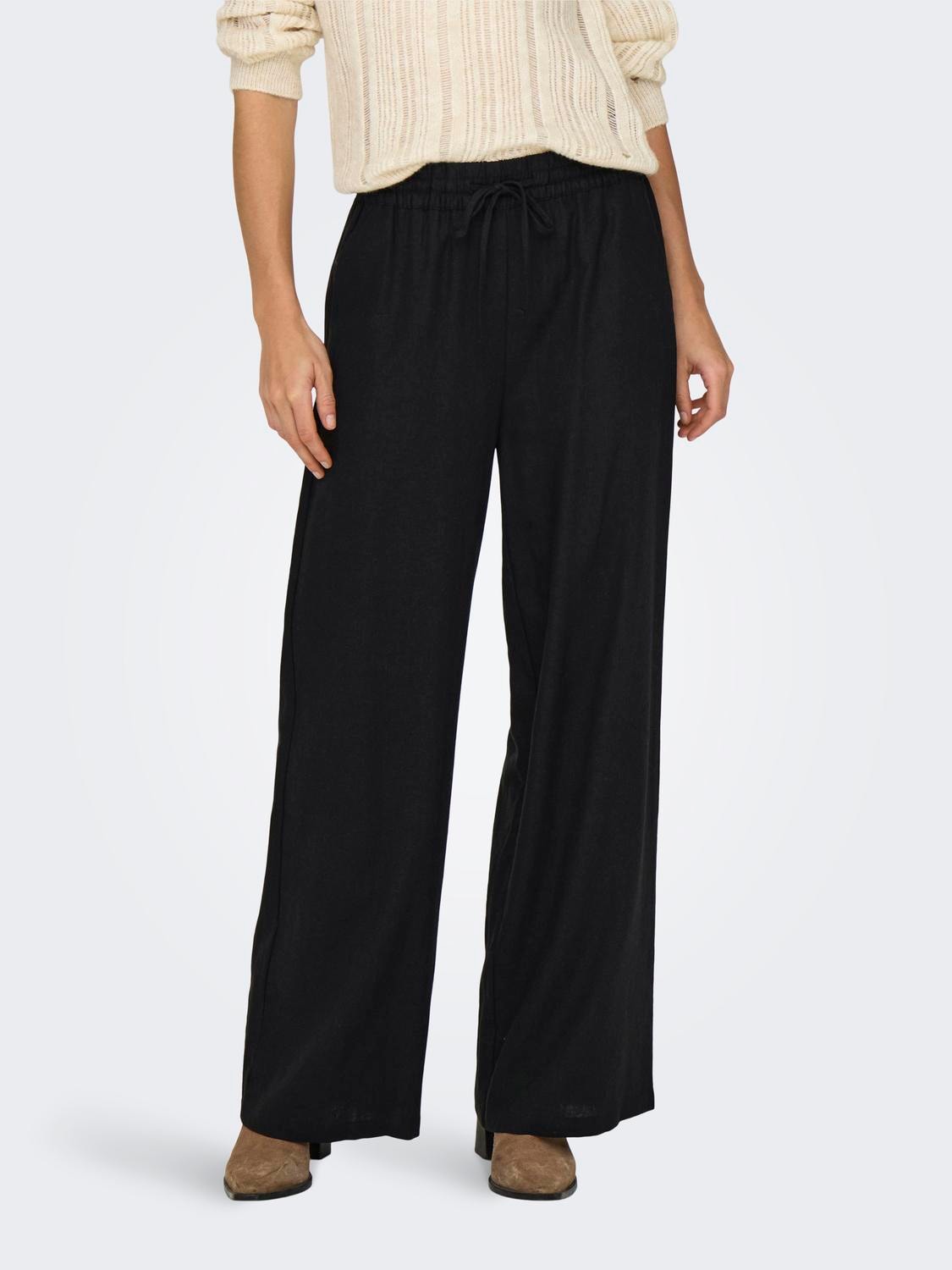 JDY "JDYSAY LINEN HW WIDE PANT WVN NOOS" Sommerhose mit Leinen günstig online kaufen