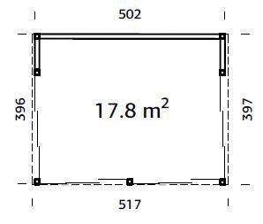 Palmako Holzpavillon »Nova«, Doppelstegplatten, BxT: 517x397 cm transparent