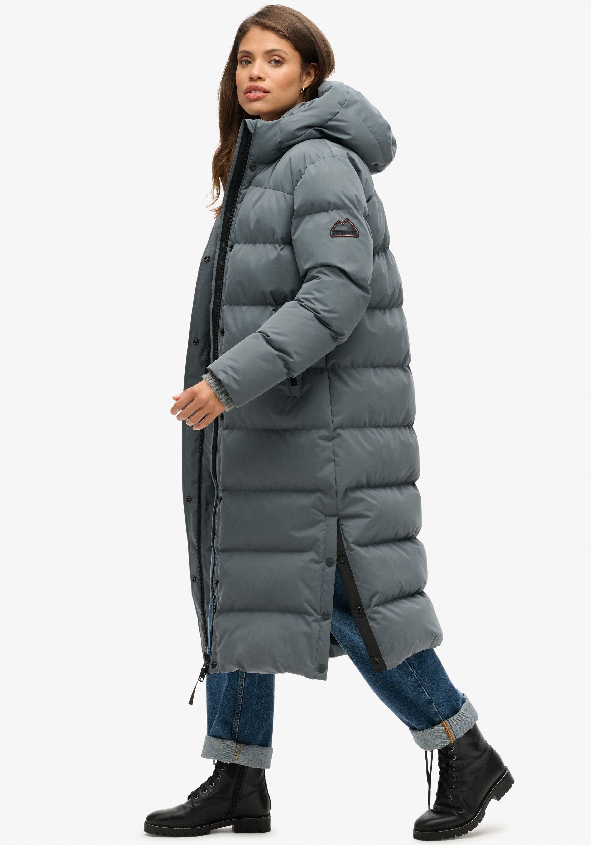 Superdry Steppjacke »MICROFIBRE LONGLINE PUFFER JKT«