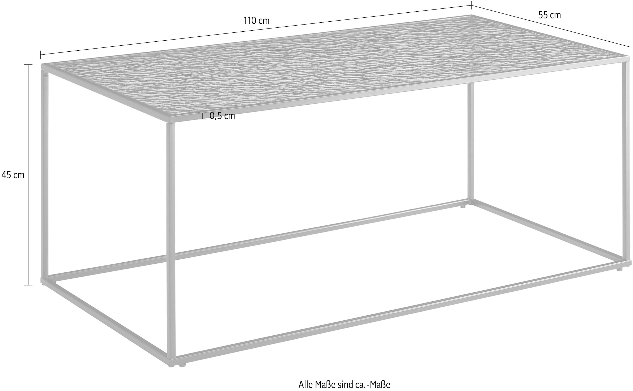 SalesFever Couchtisch, (1 St.), Glasplatte mit Strukturoptik