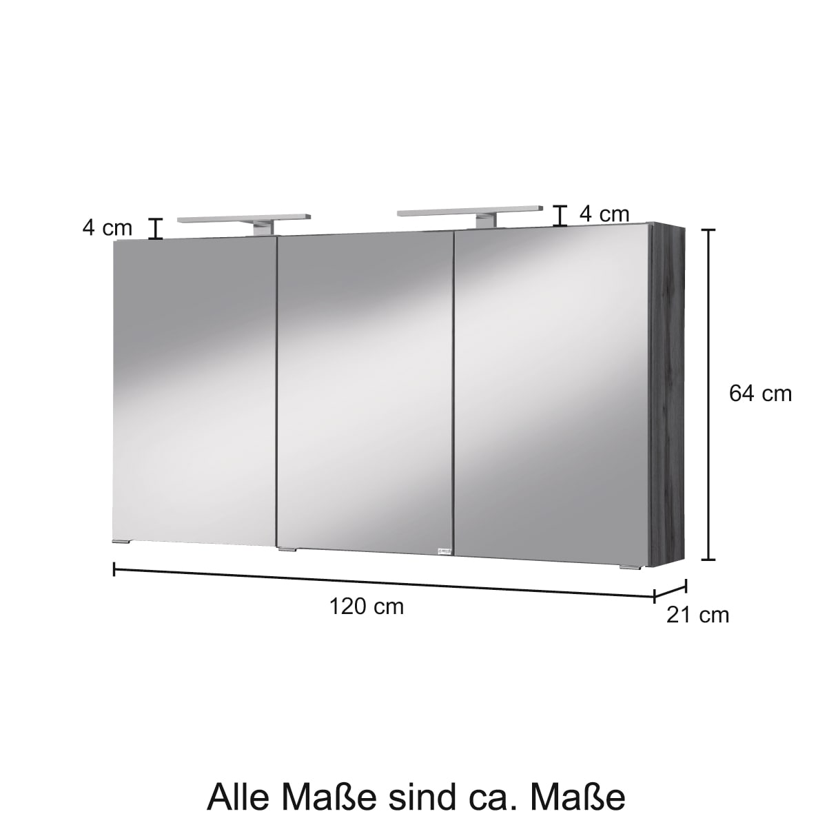 HELD MÖBEL Spiegelschrank »Malibu«, Breite 120 cm, mit Spiegeltüren und Softclose-Funktion