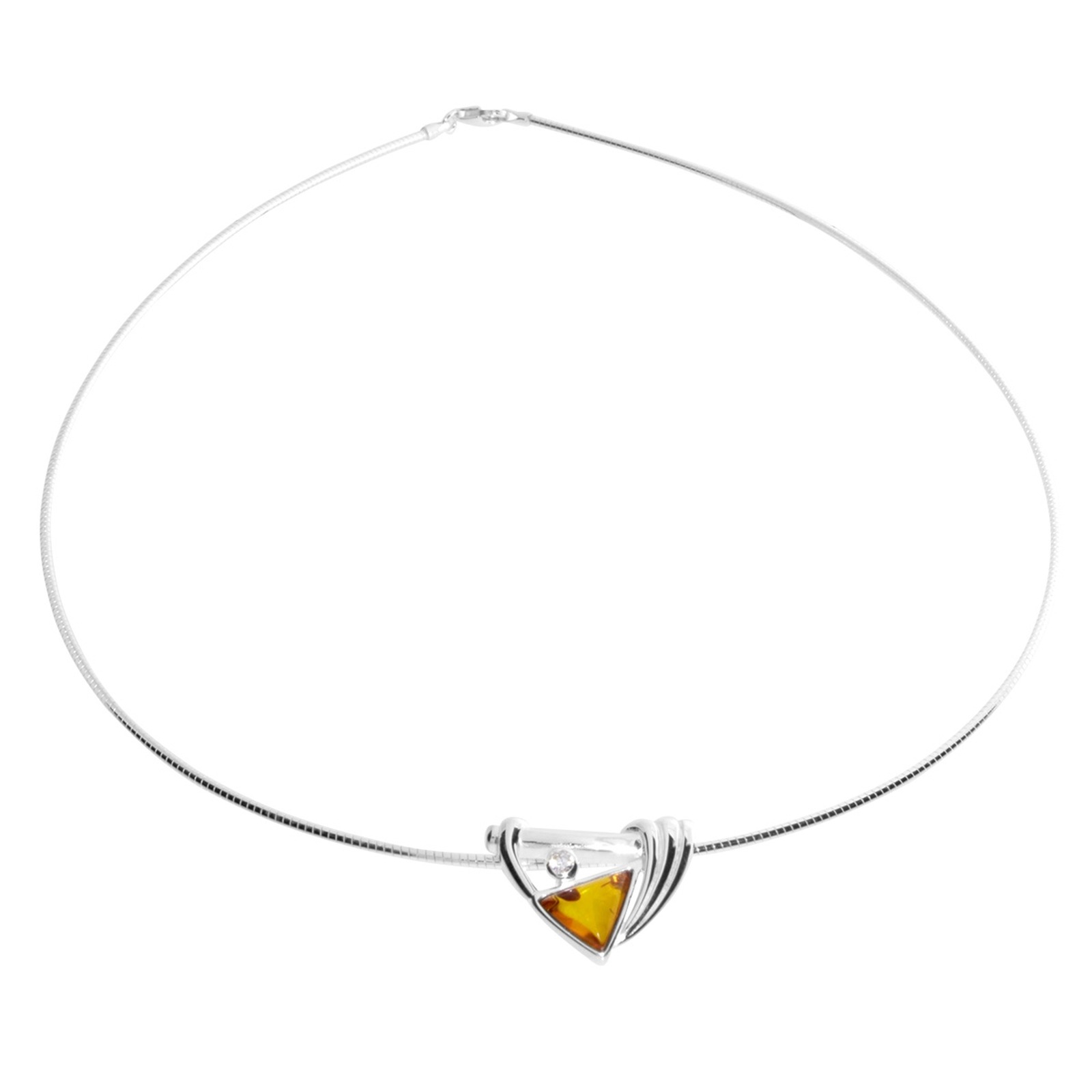 OSTSEE-SCHMUCK Kette mit Anhänger »- Gleiter-Verna - Silber 925/000 - Bernstein/Zirk.«
