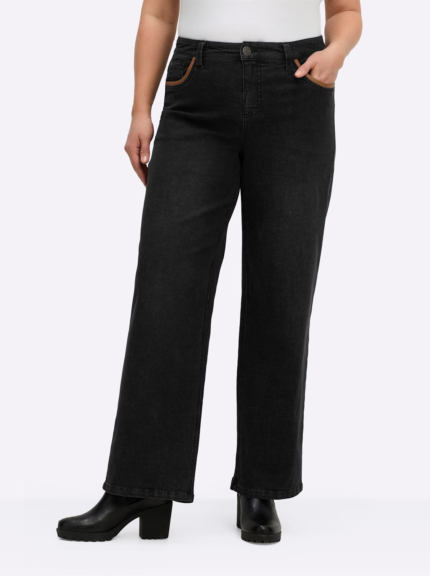 Sheego Anne Jeans Femme Noir Taille 56 10