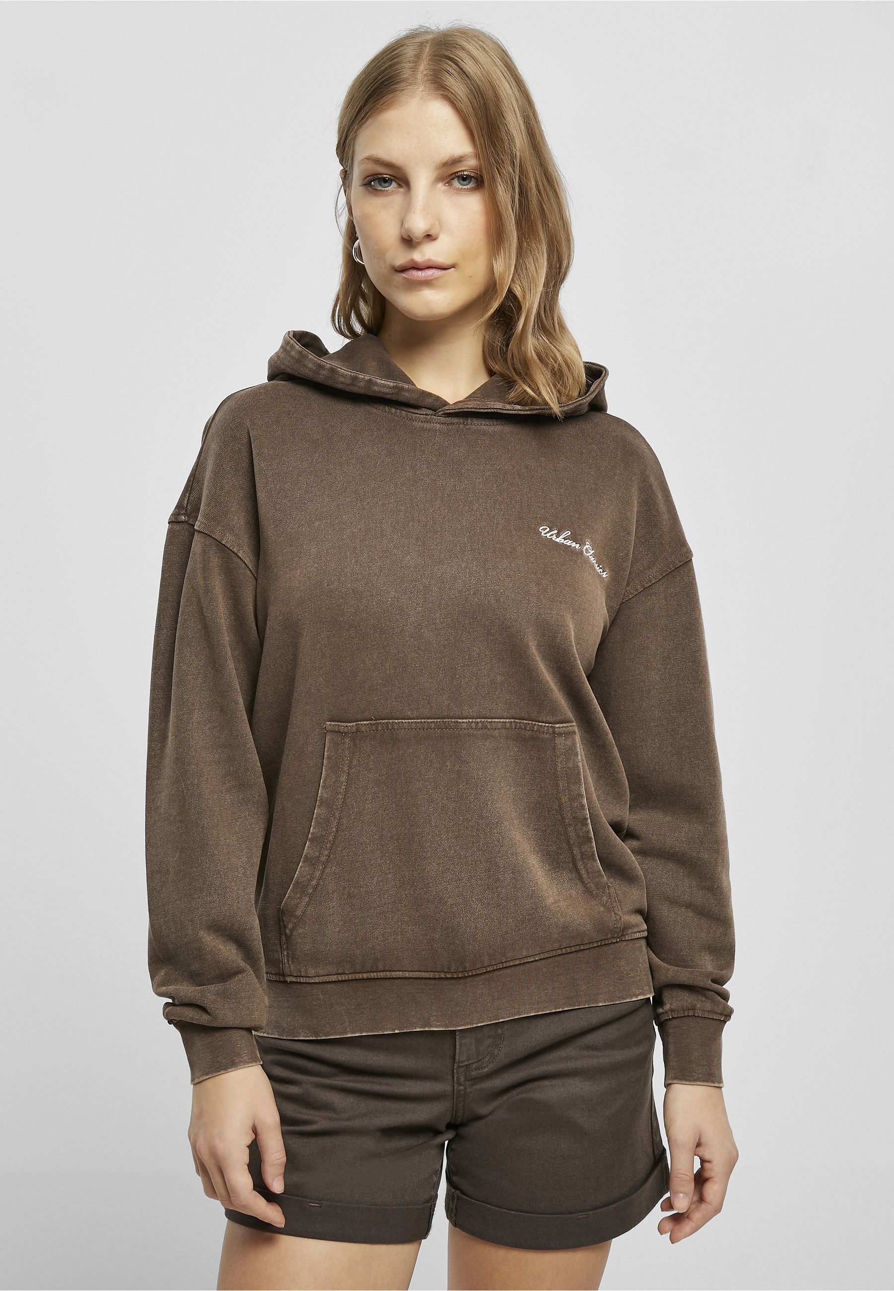 URBAN CLASSICS Kapuzensweatshirt »Urban Classics Damen Ladies Small Embroidery Terry Hoody«, 1 Stk.
