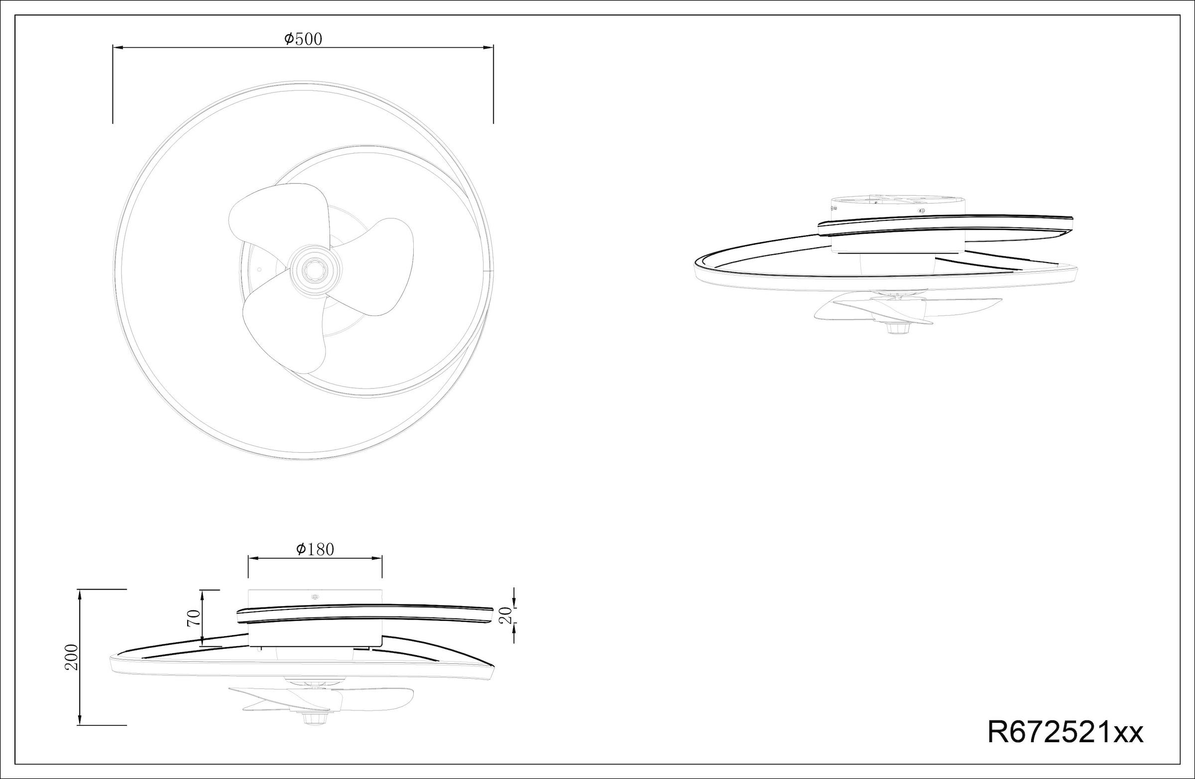 REALITY Leuchten LED Deckenleuchte »UMEA Deckenventilator mit Beleuchtung, Rotor schwenkbar, Fernbedienung«, 1 flammig, Leuchtmittel LED-Board | LED fest integriert, LED Ventilator dimmbar CCT Memory Nachtlicht Sommer- & Winterfunktion