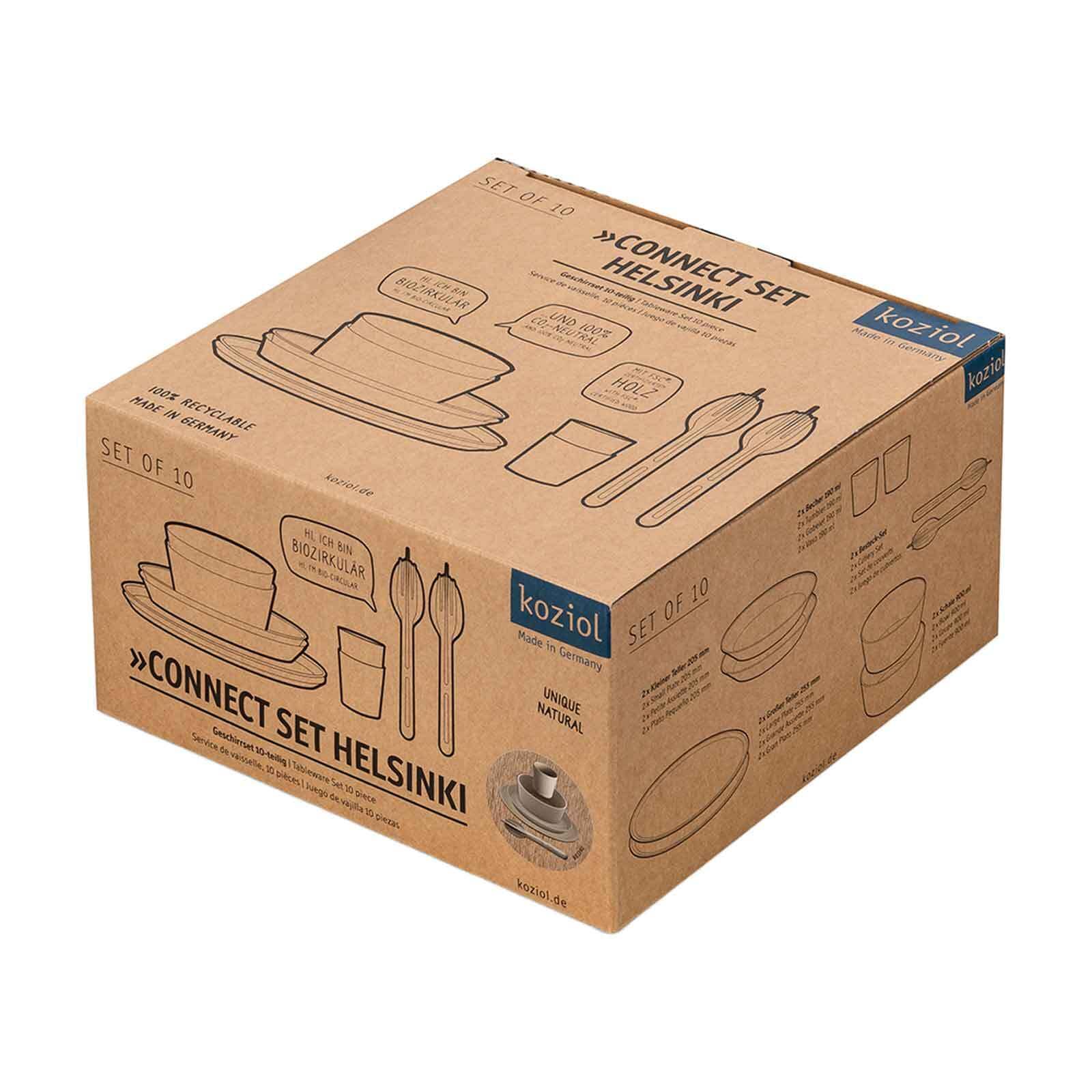 KOZIOL Geschirr-Set »Geschirrset Connect Set Helsinki 10er Set beige«
