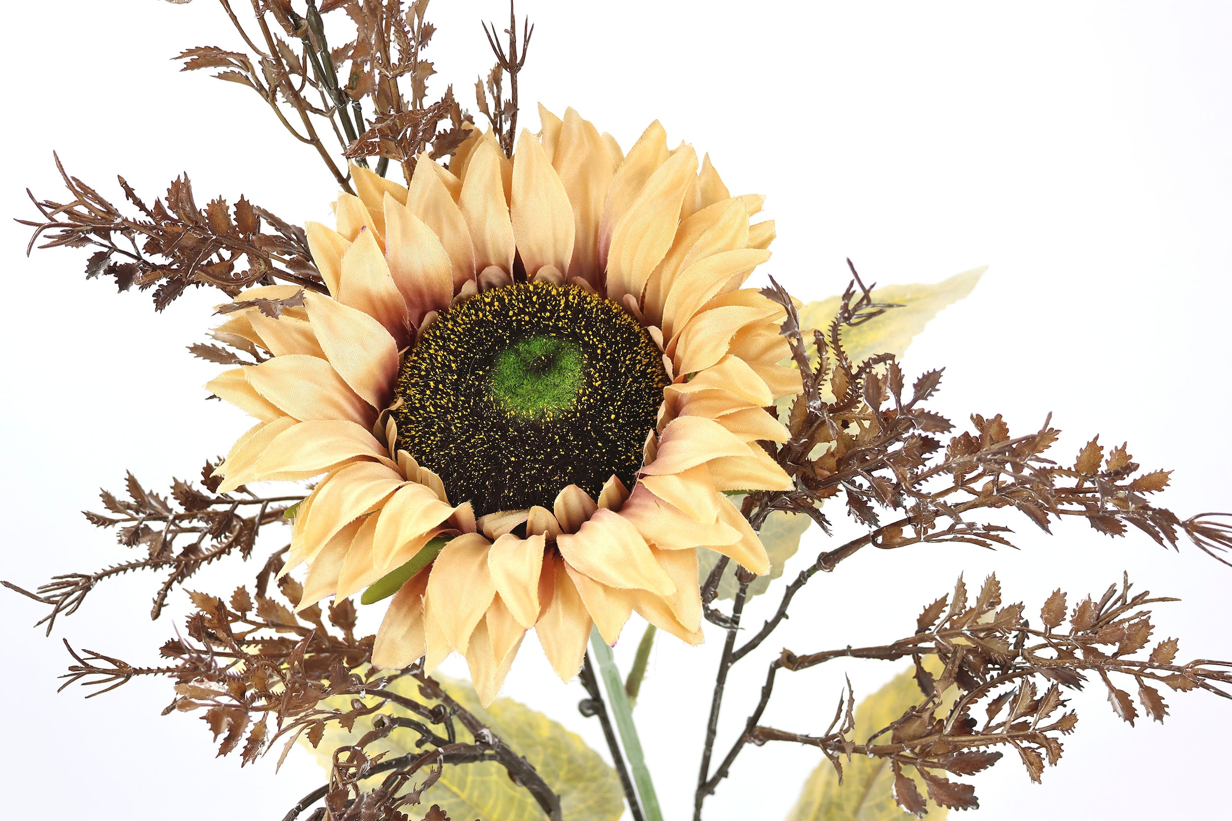 I.GE.A. Kunstblumenstrauß »Kunstblumen Set Sonnenblume« Mit Dekozweig 70cm Blumenarrangement Sonnenblumenzweig künstlich Deko