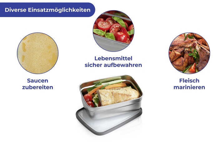 Maximex Lunchbox, (Set, 3 tlg.), Edelstahl