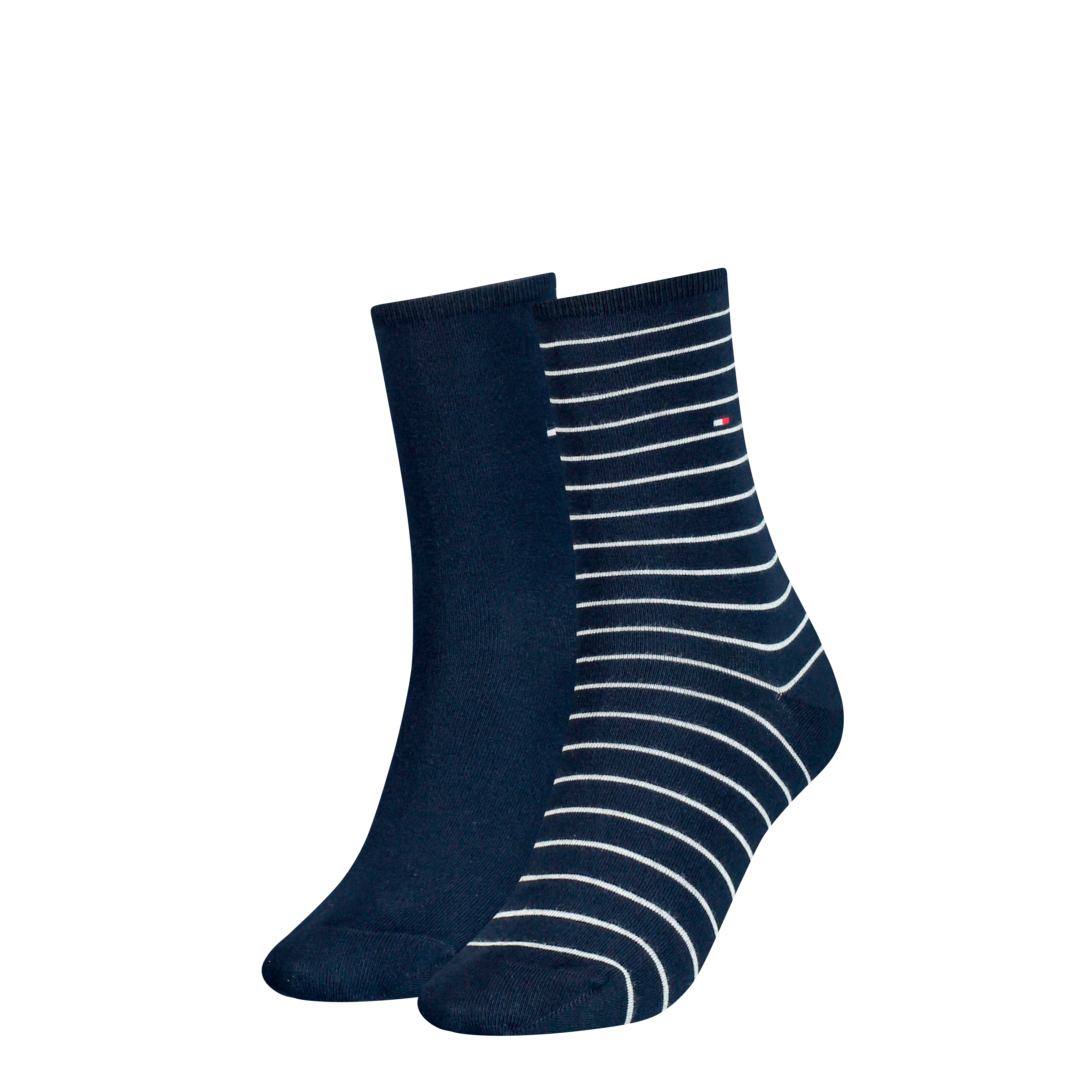 Tommy Hilfiger "TH WOMEN SOCK 2P SMALL STRIPE" 2 Paar, 2 Stk. tlg. mit schmalem Rippenbündchen, meliert, gestreift