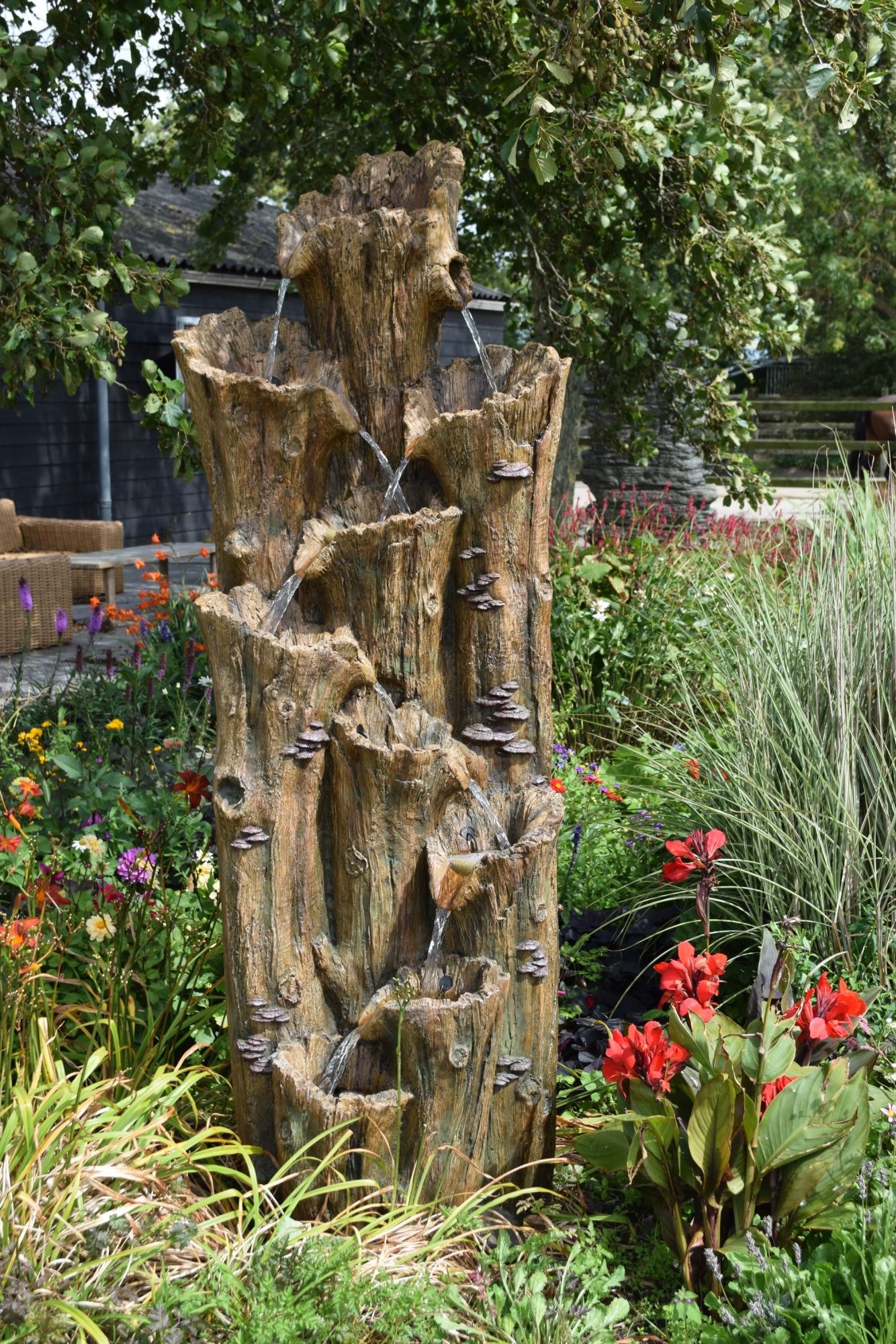AcquaArte Gartenbrunnen »Wasserfall TIROS«, Komplettset mit LED-Beleuchtung, Pumpe und Anschlussmaterial