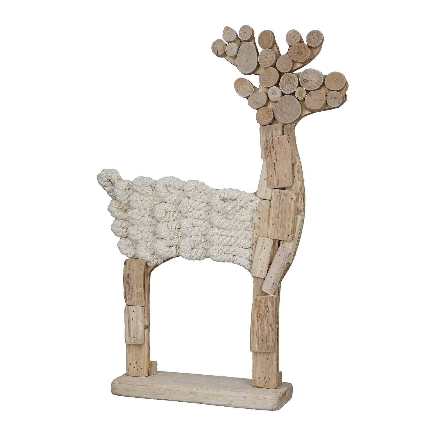 GILDE Weihnachtsfigur "Corda", Standrelief Hirsch, Holz naturfarben günstig online kaufen