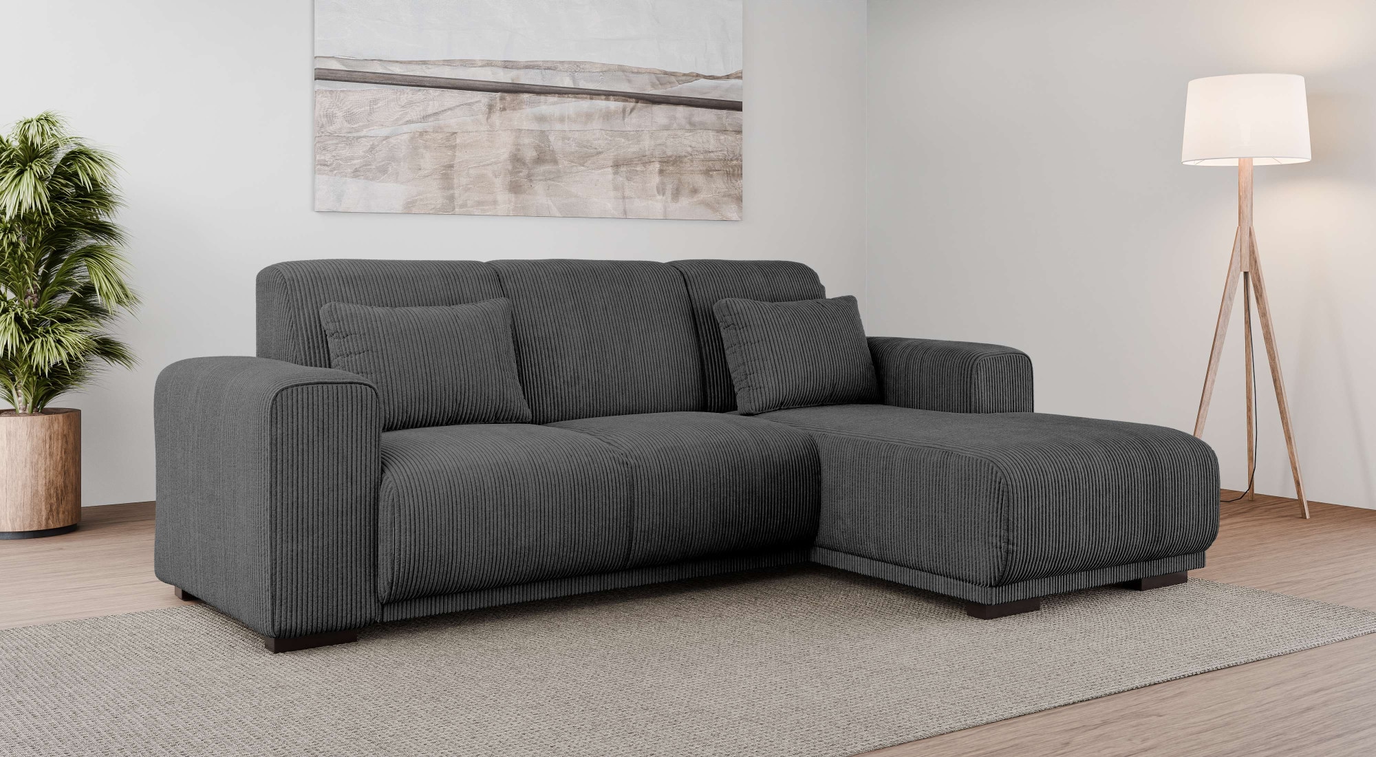 OTTO home Ecksofa "BORNHOLM L-Form, B: 234 cm - OTTO. Verlässliche Qualität." Recamiere links oder rechts bestellbar, Wellenfederung, inkl. 2 Kissen