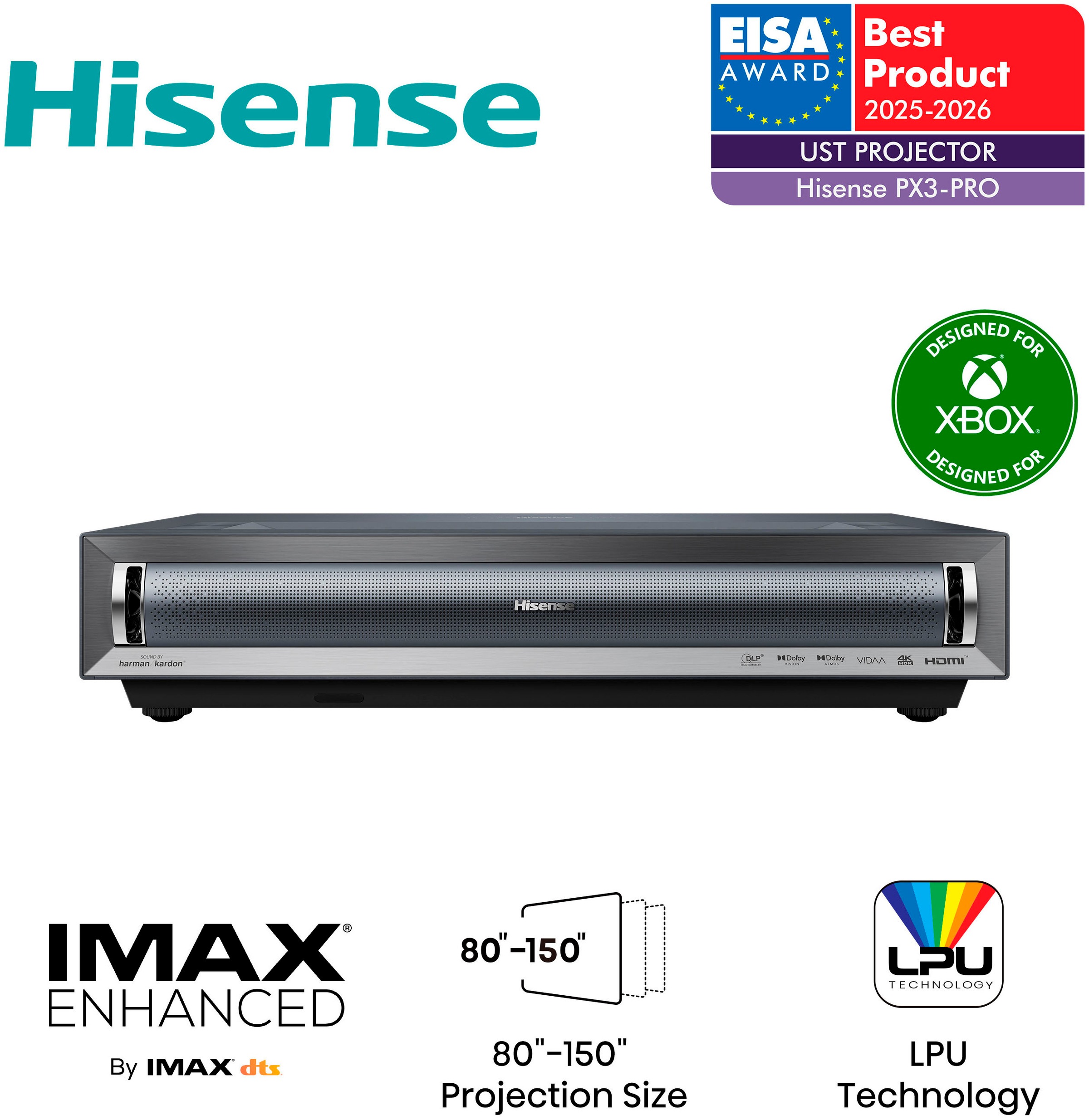 Hisense Beamer »PX3-PRO« (3.000 lm 3000:1 3840 x 2160 px)