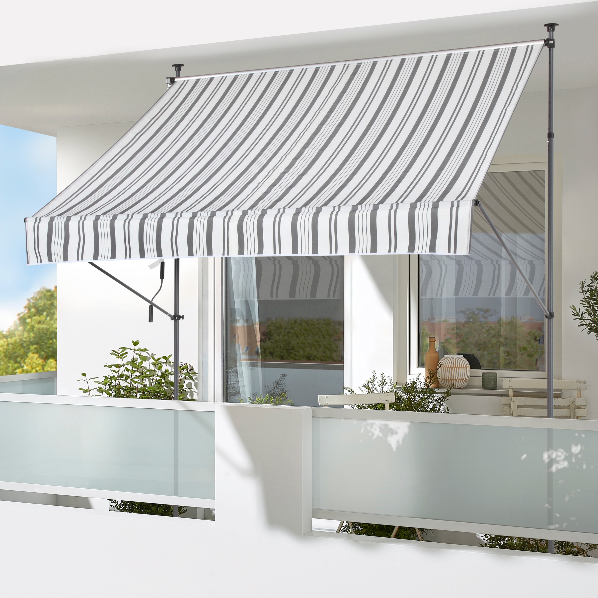 Klemmmarkise KONIFERA, B:250cm, grau, Polyester, Terasse, Markisen, "Torremolinos", Breite/Ausfall: 250/150 cm