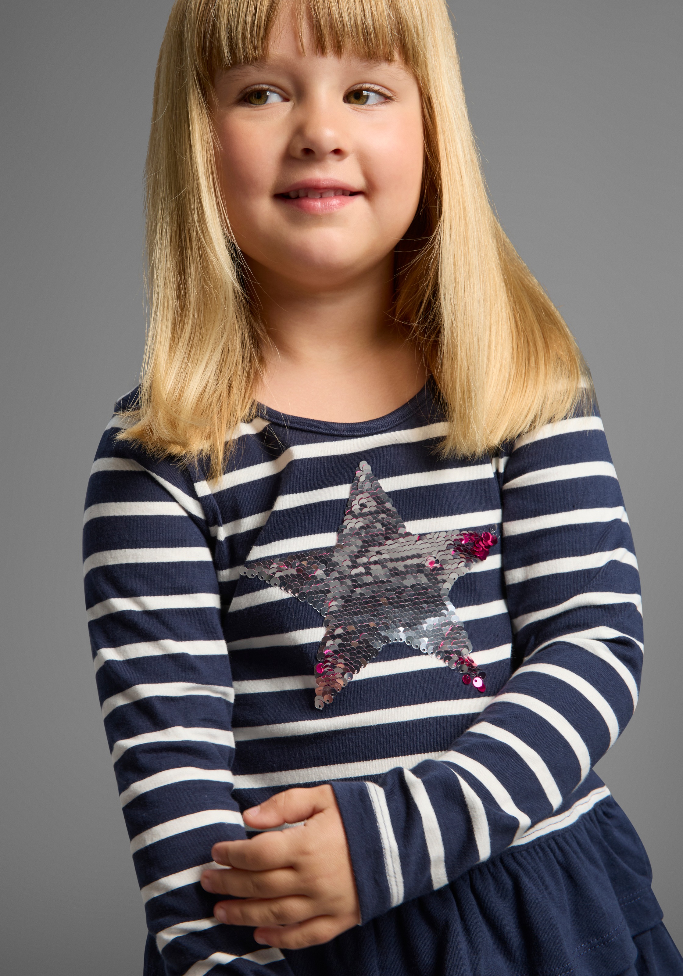 Thumbnail - KIDSWORLD Jerseykleid "für kleine Mädchen" für Partys und besondere Anlässe, kniefreie Länge, modischer Stil