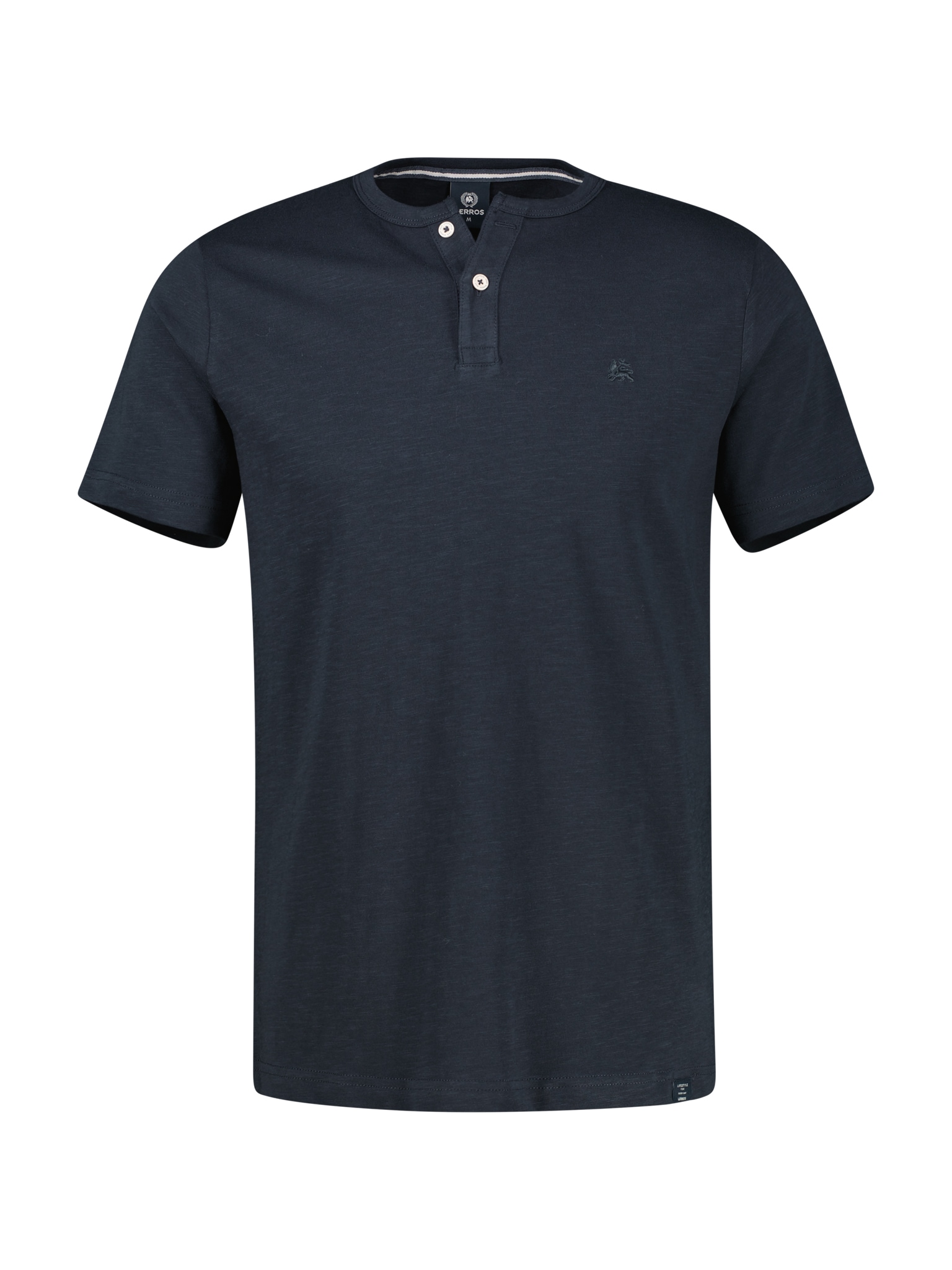 LERROS Kurzarmshirt mit Serafino-Kragen