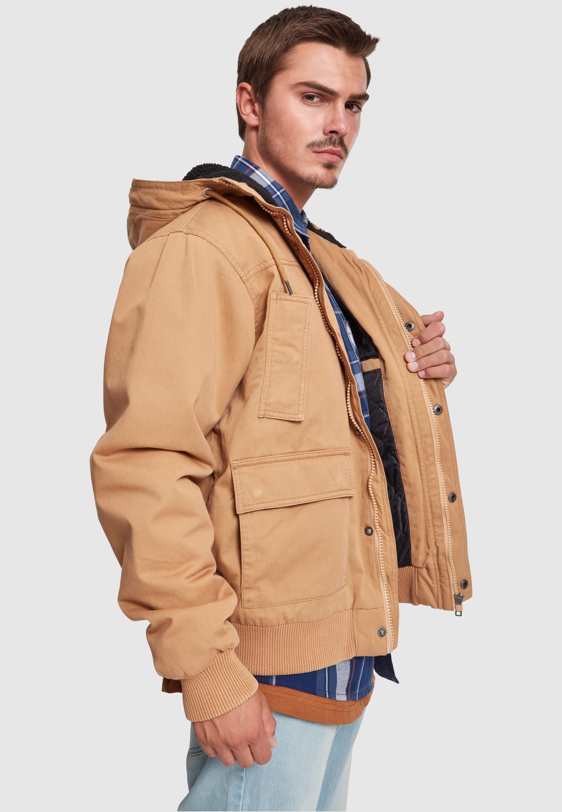 URBAN CLASSICS Winterjacke »Urban Classics Herren Hooded Cotton Jacket«, (1 St.), mit Kapuze