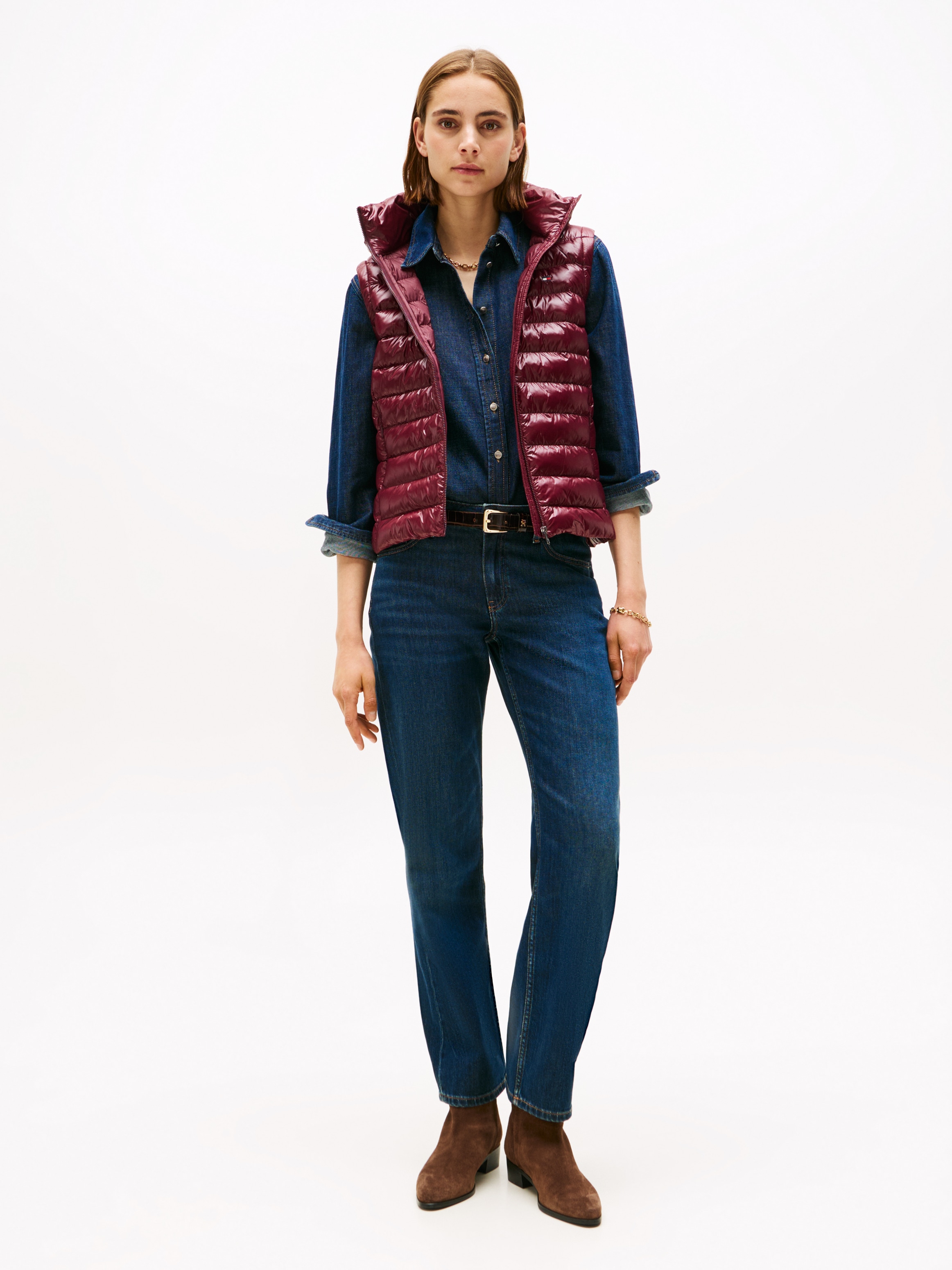 Tommy Hilfiger Steppweste »LW PADDED SLIM VEST«, leicht glänzende Oberfläche