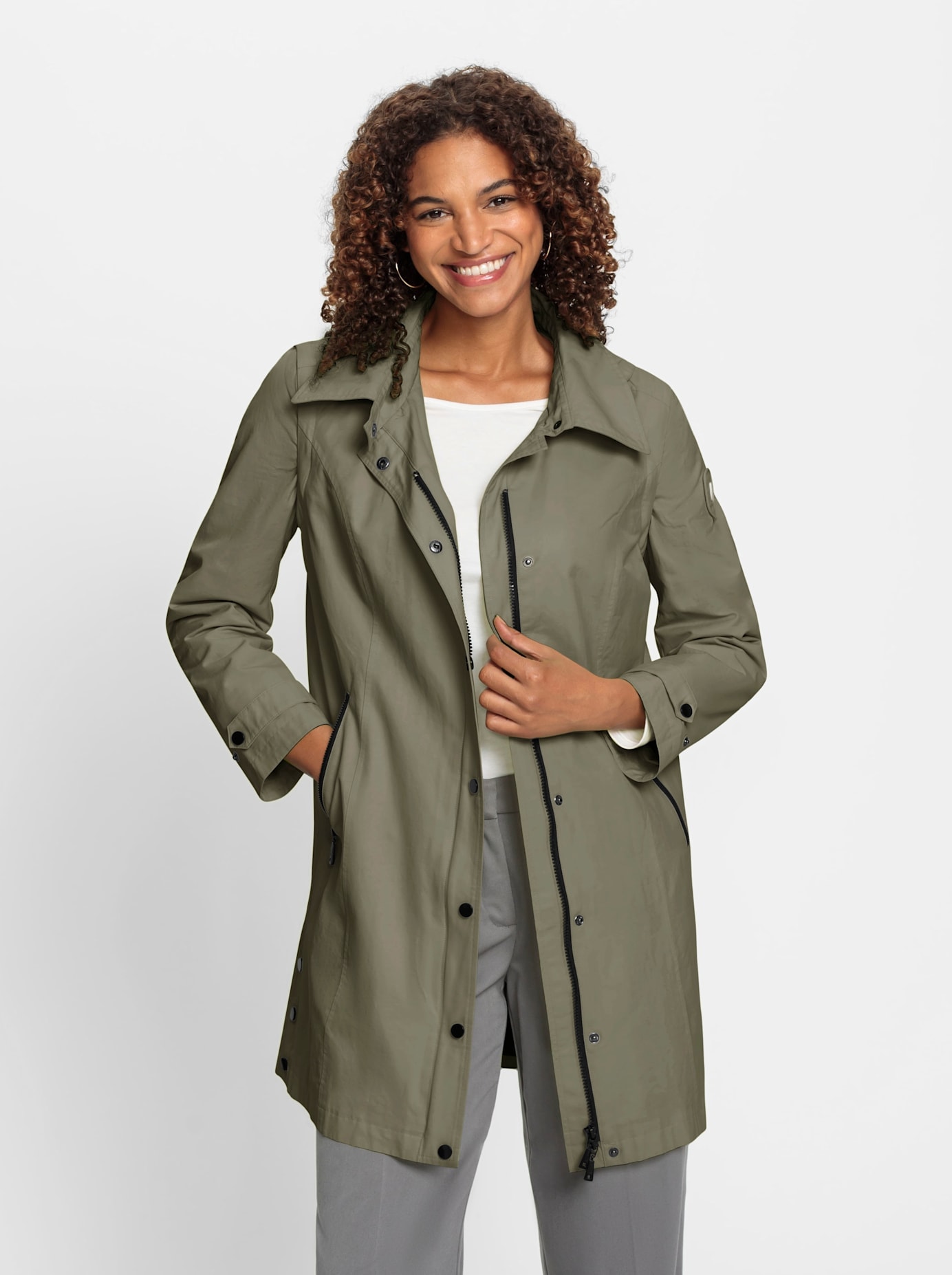 Casual Looks Langjacke, mit Kapuze