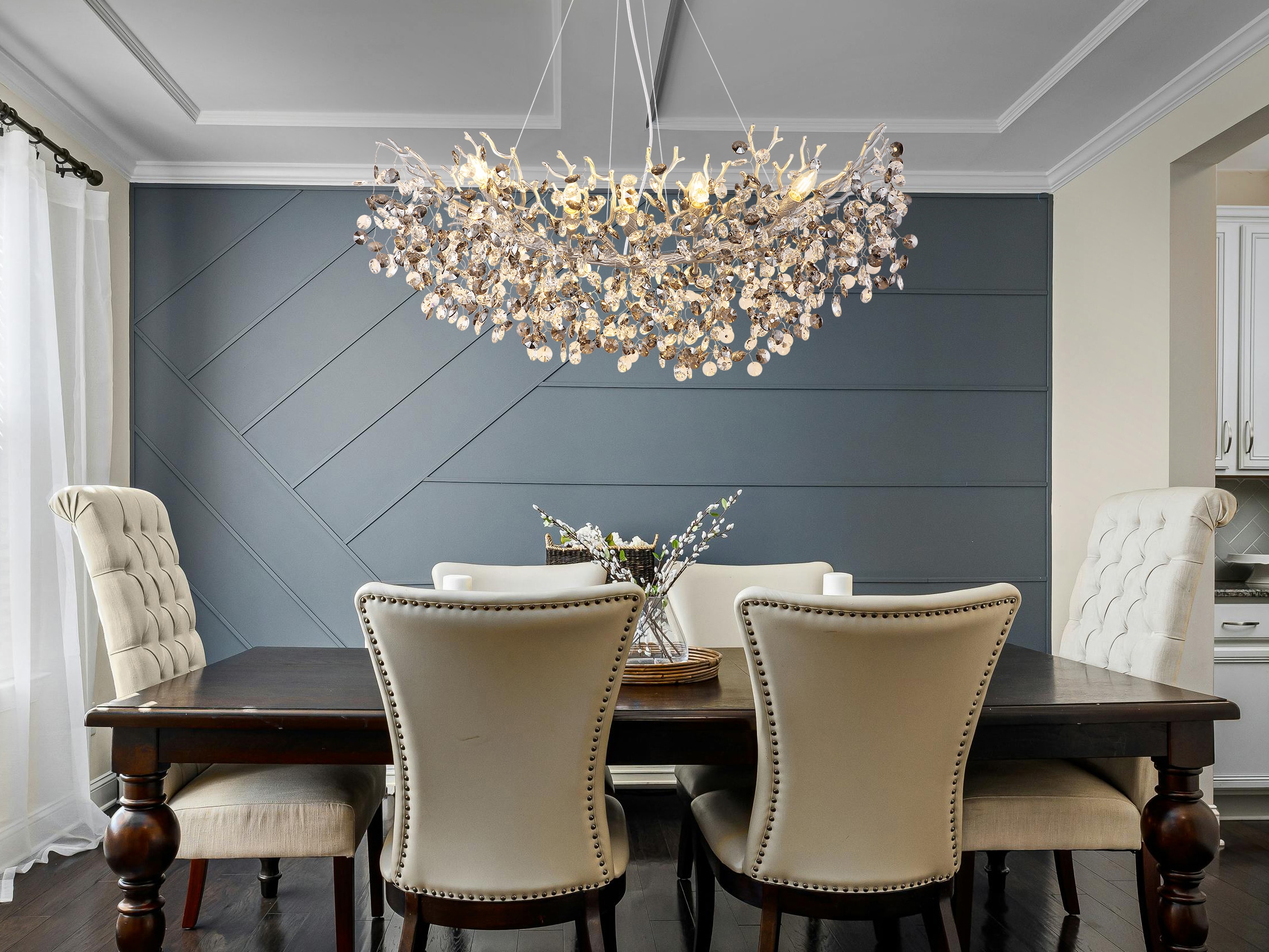 GLOBO LIGHTING Hängeleuchte »QUEENA« E14 1 Stk. Luster, Glaskristalle, höhenkürzbar, E14