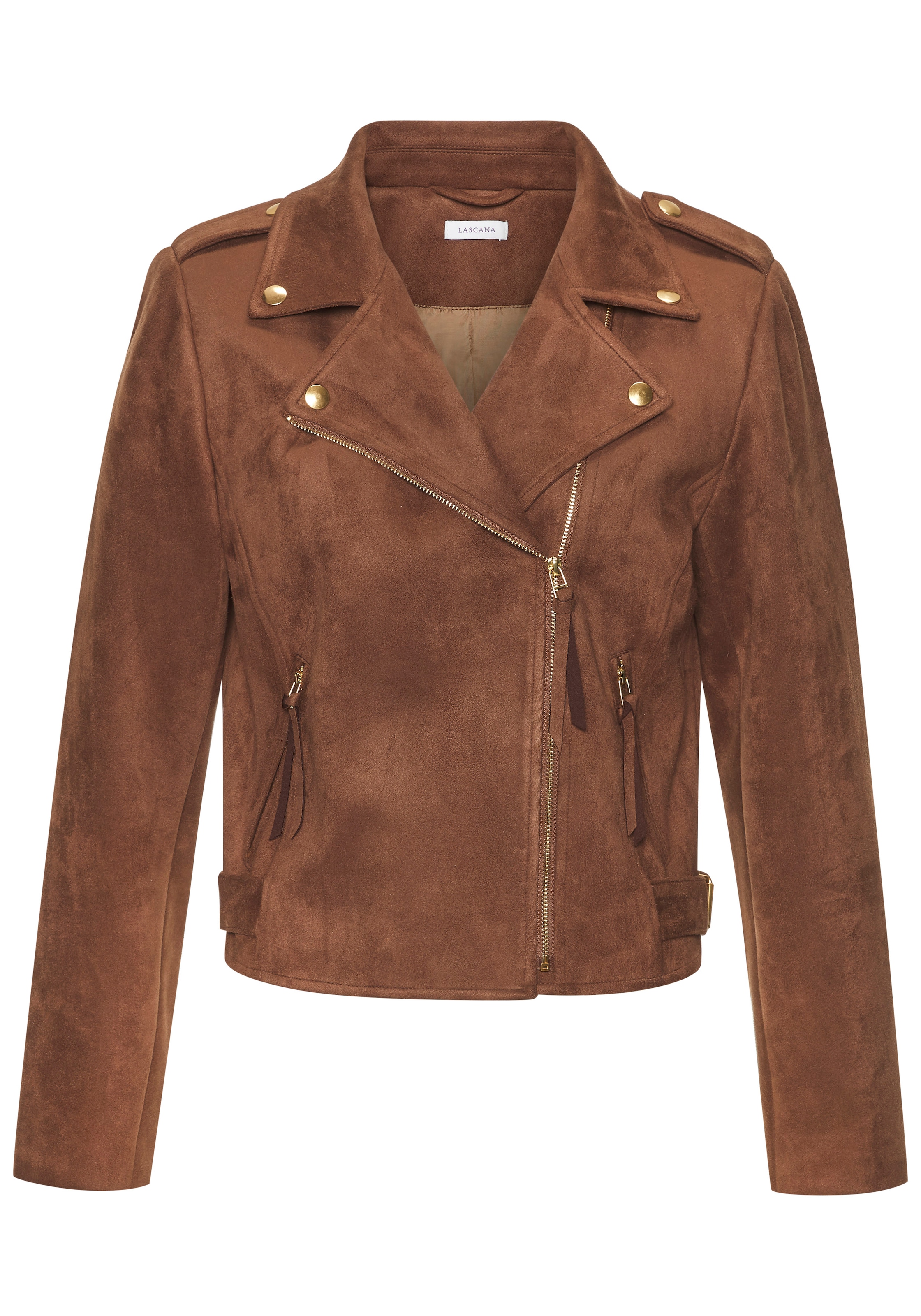 LASCANA Bikerjacke, in Veloursleder-Optik