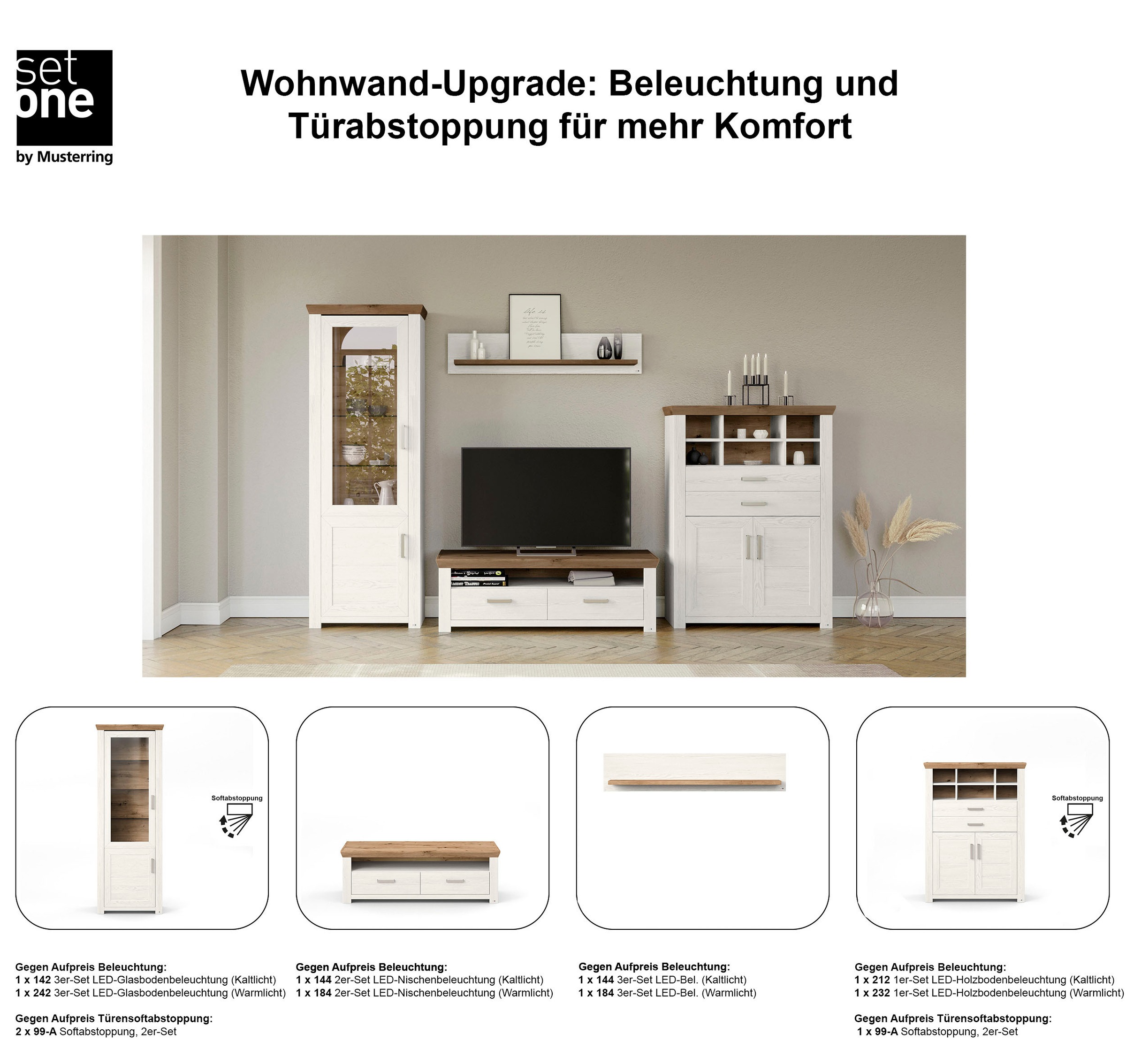 Thumbnail - set one by Musterring Wohnwand "York" 4 Stk. tlg.