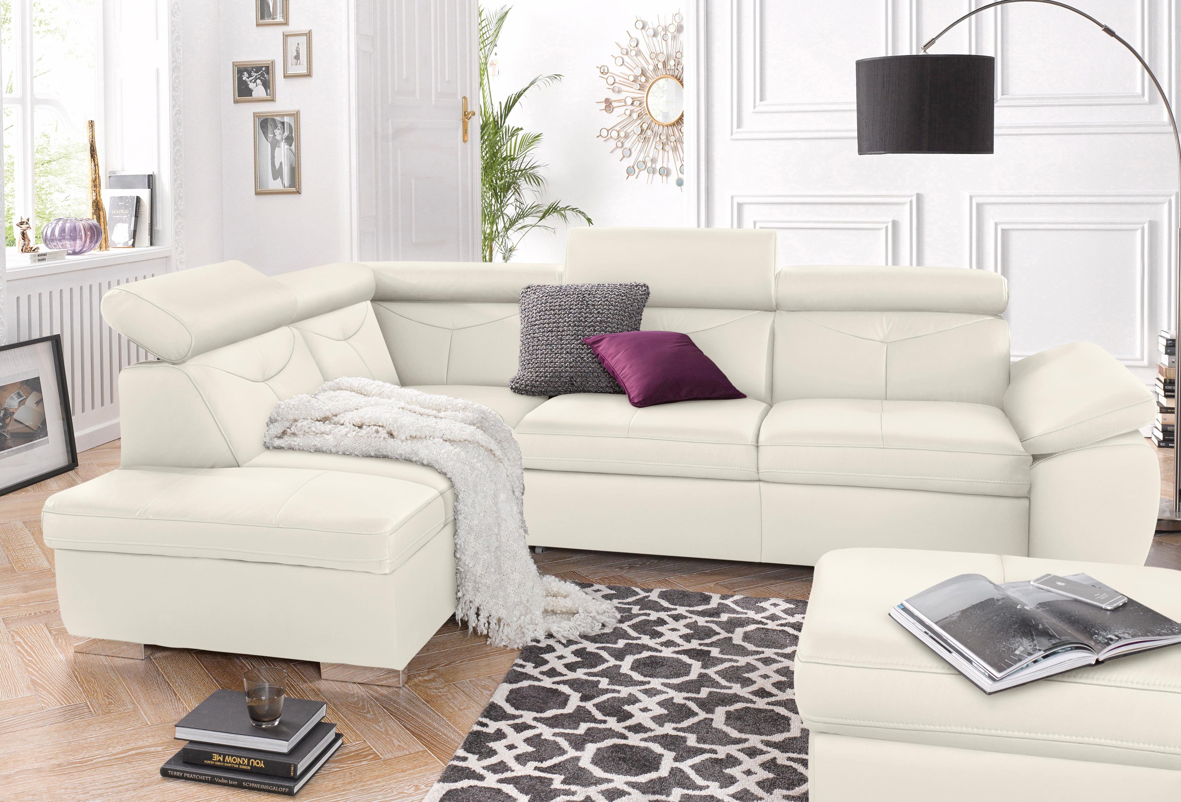 exxpo - sofa fashion Ecksofa »Spring, L-Form«, wahlweise mit Bettfunktion und Bettklasten