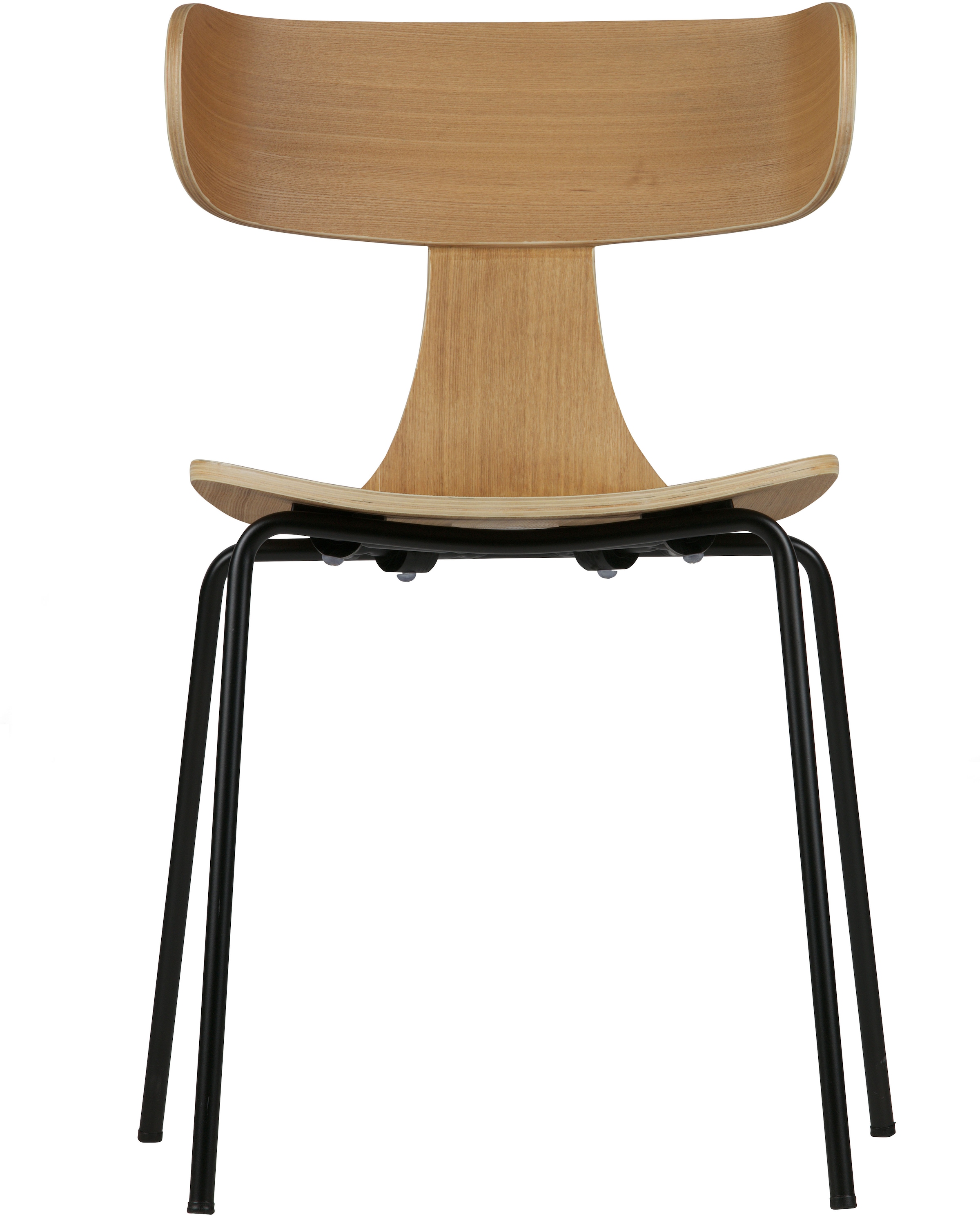 WOOOD Esszimmerstuhl »Form stapelbar mit Eschenfurnier, B 50 x T 52 x H 77,5 cm« (Set) 2 Stk.Stahlgestell, Tragkraft 120 kg, vormontiert im Zweierpack geliefert