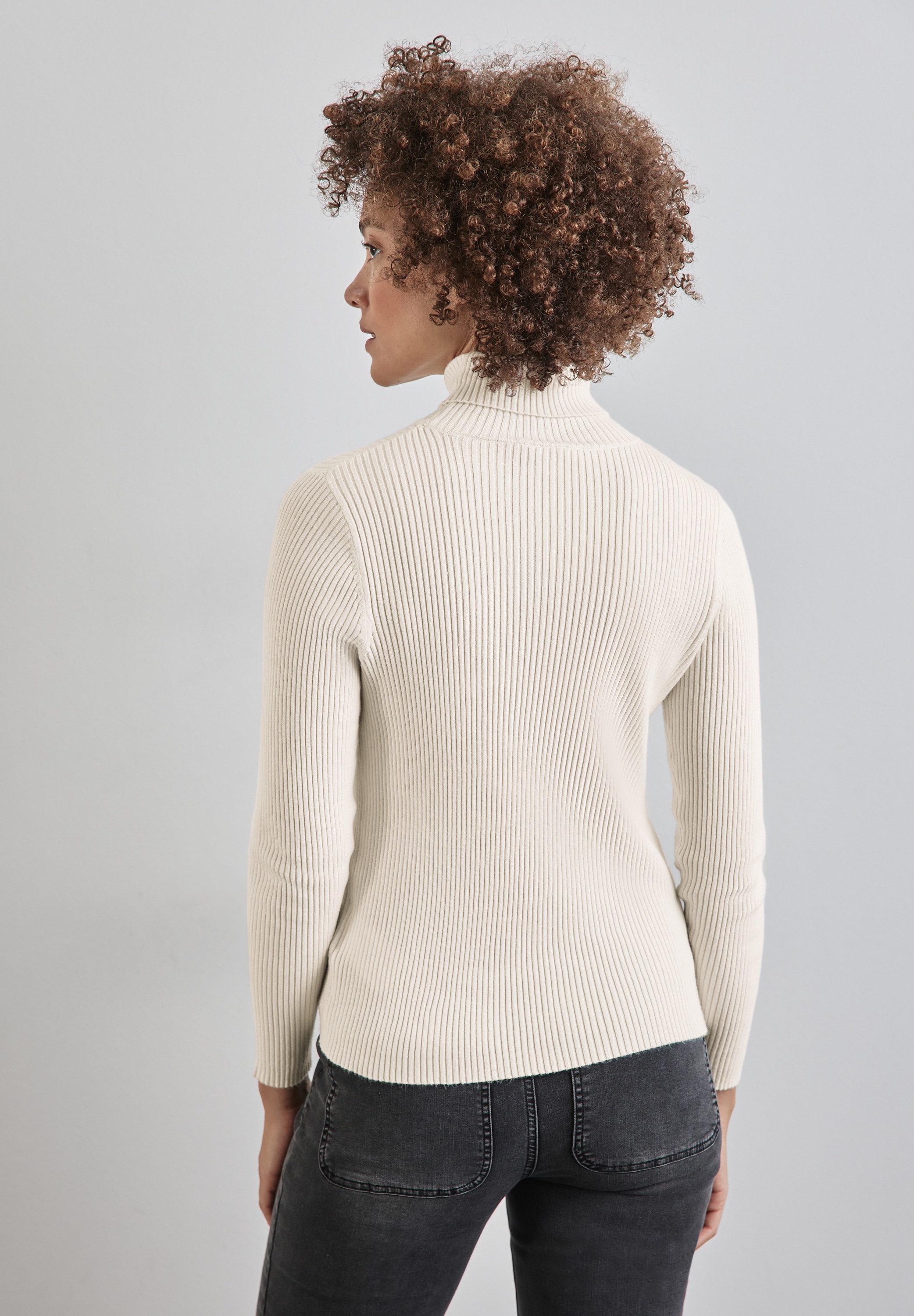 STREET ONE Rollkragenpullover, mit Rippstruktur