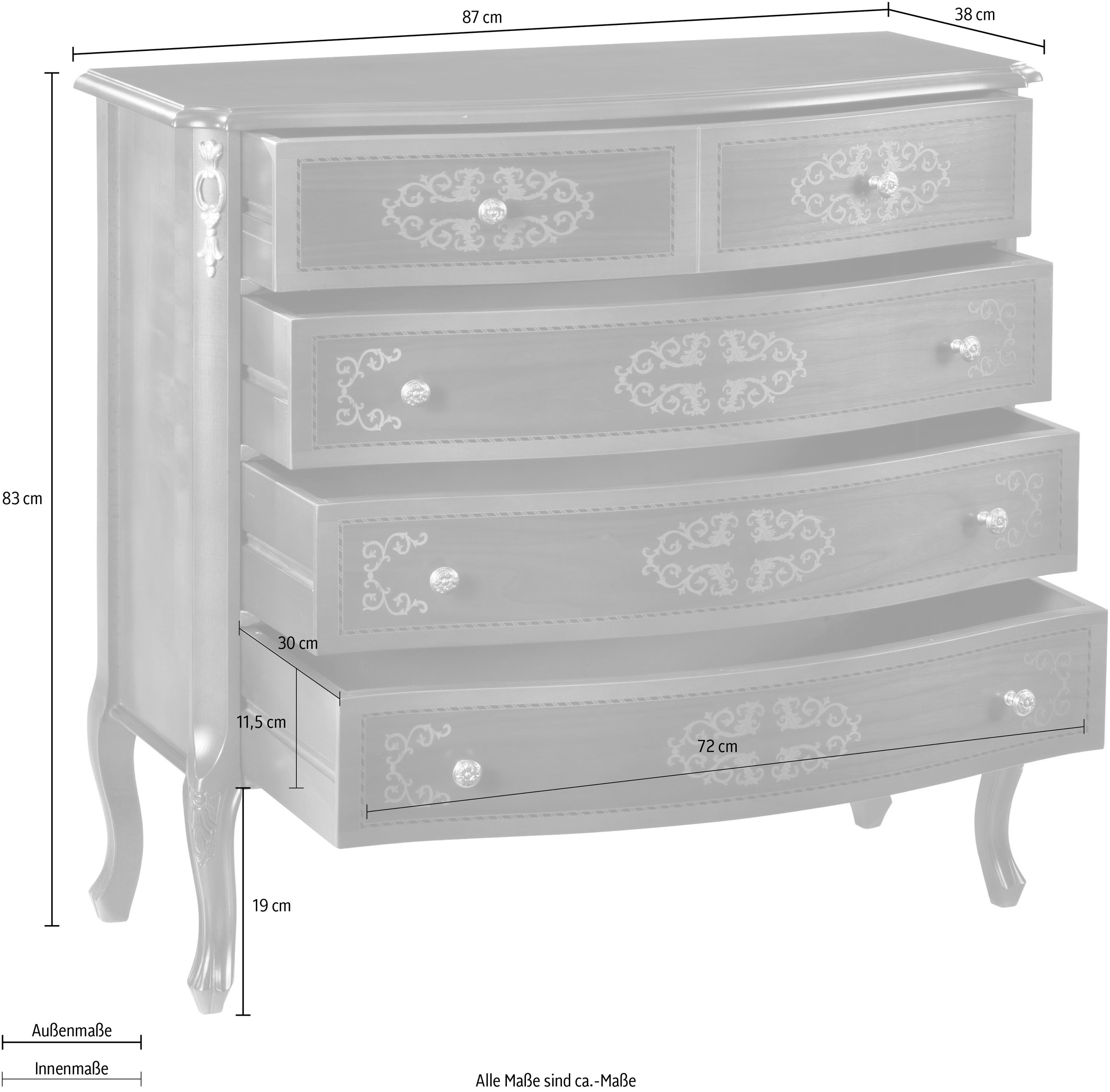 Home affaire Kommode »Kommode Firenze«, Breite 87 cm