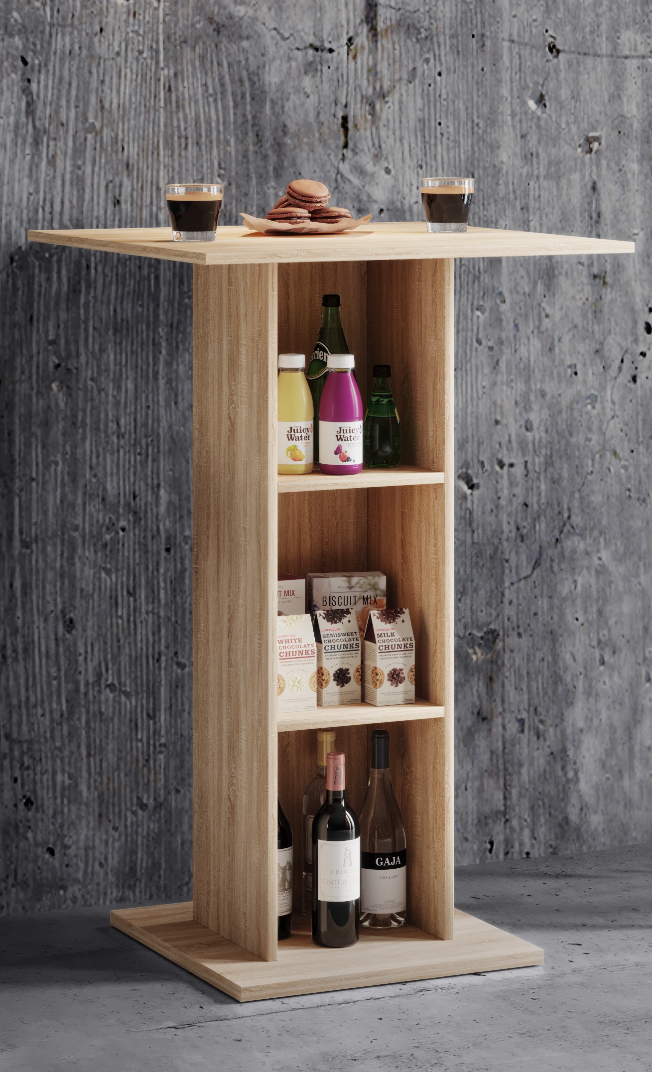 Thumbnail - VCM Bartisch "Holz Bartisch Tresen Stehtisch Bistrotisch Standos" 1 Stk. tlg.