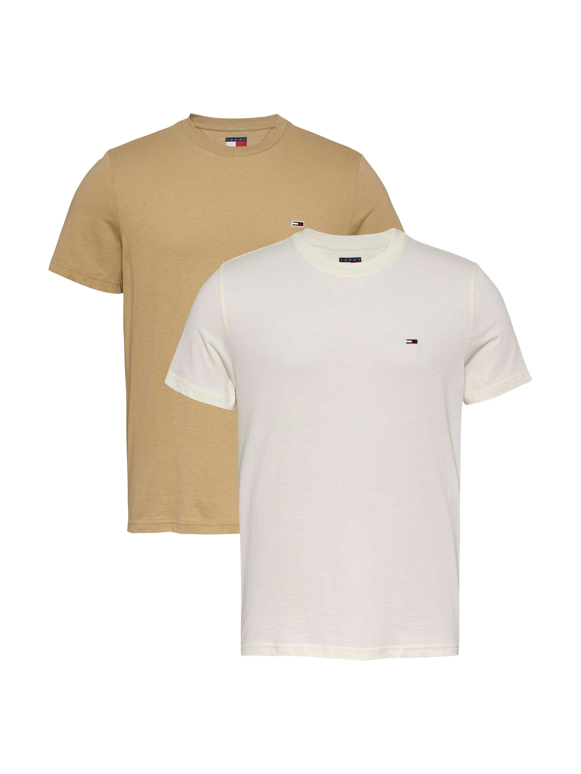 Tommy Jeans Rundhalsshirt "TJM XSLIM 2PACK JERSEY TEE EXT", Logostickerei, günstig online kaufen