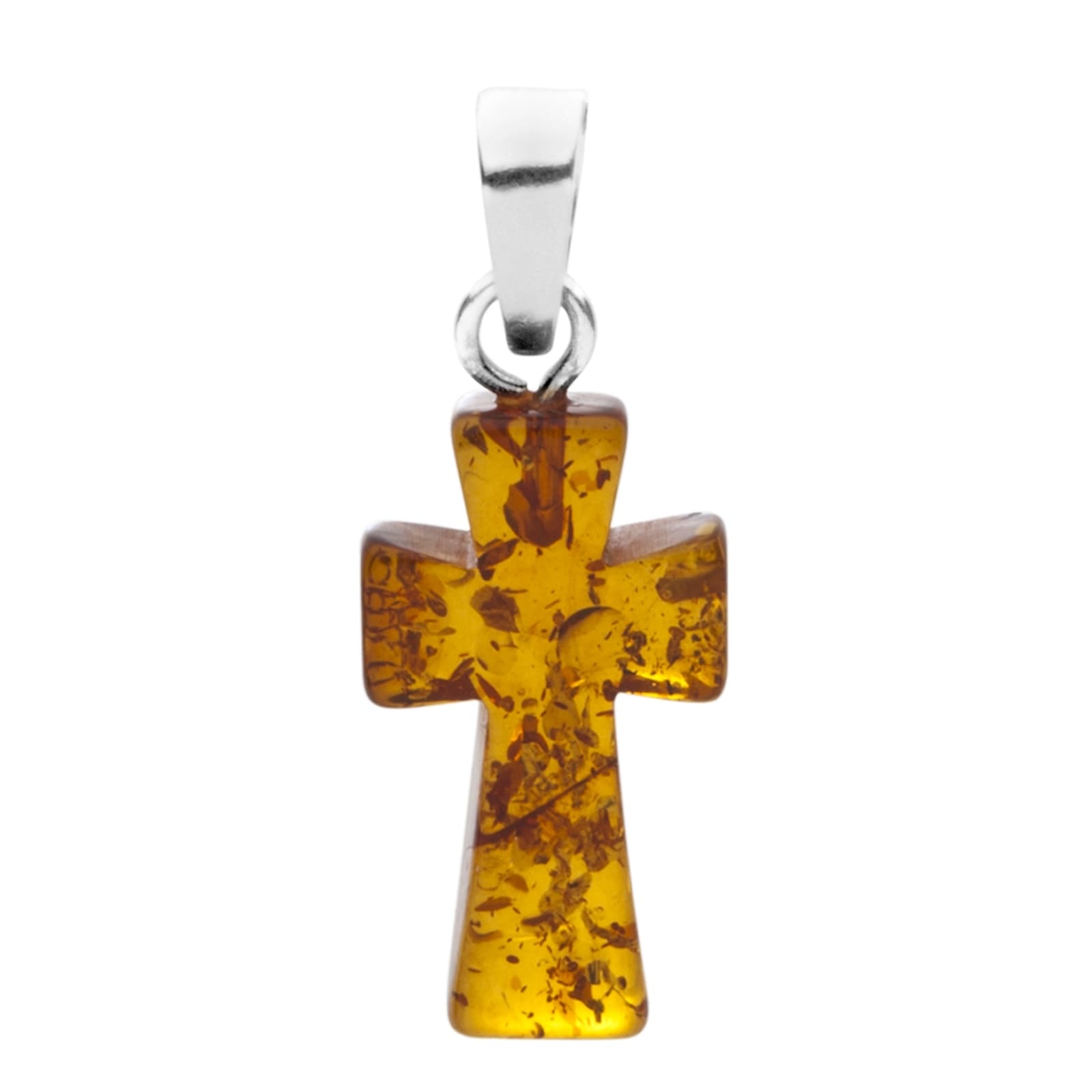 Ostsee-Schmuck Kreuz 28x16mm Silver 925 Amber Pendant Size 35
