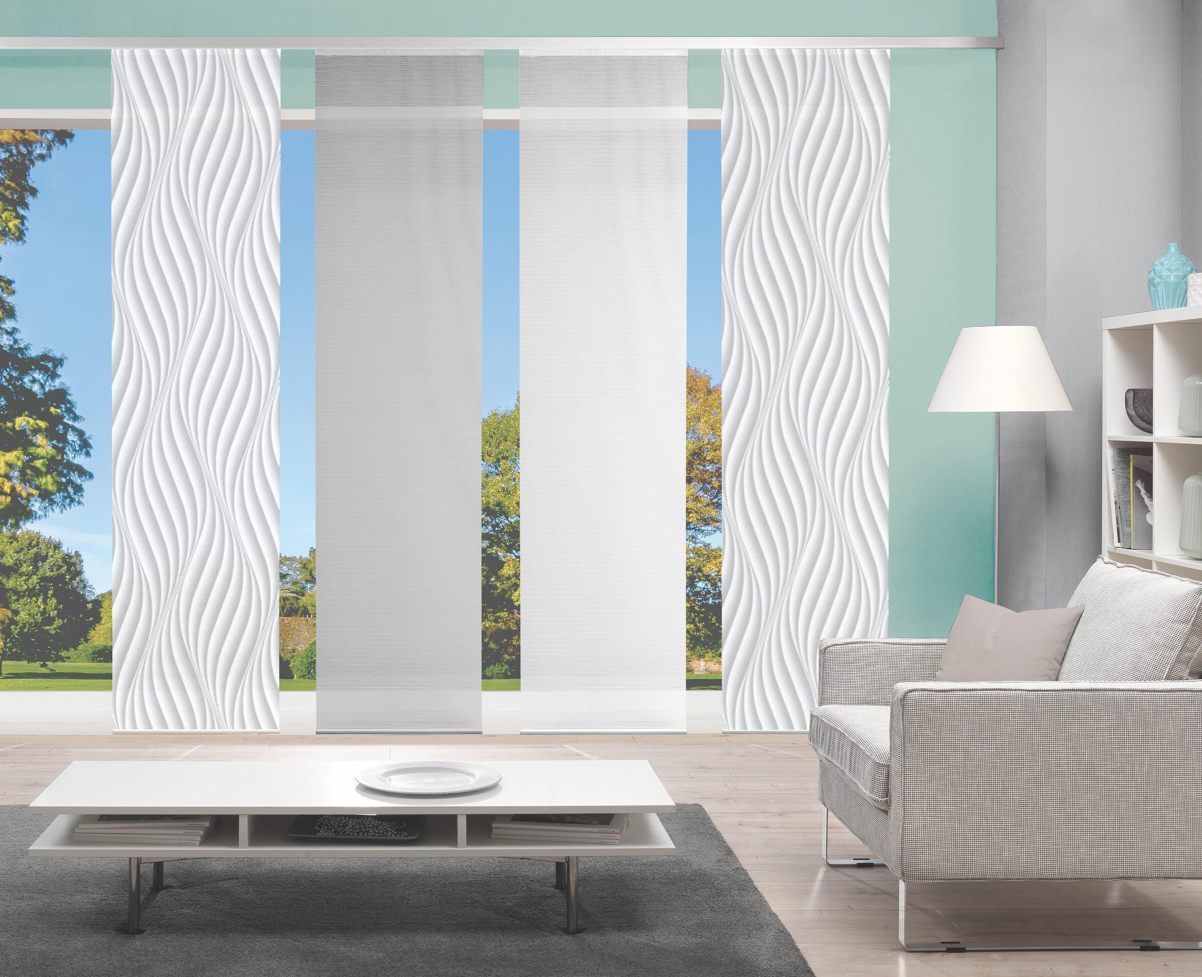 Vision S Schiebegardine "4ER SET WAVE" Paneelwagen 4 Stk. tlg. HxB: 260x60, günstig online kaufen