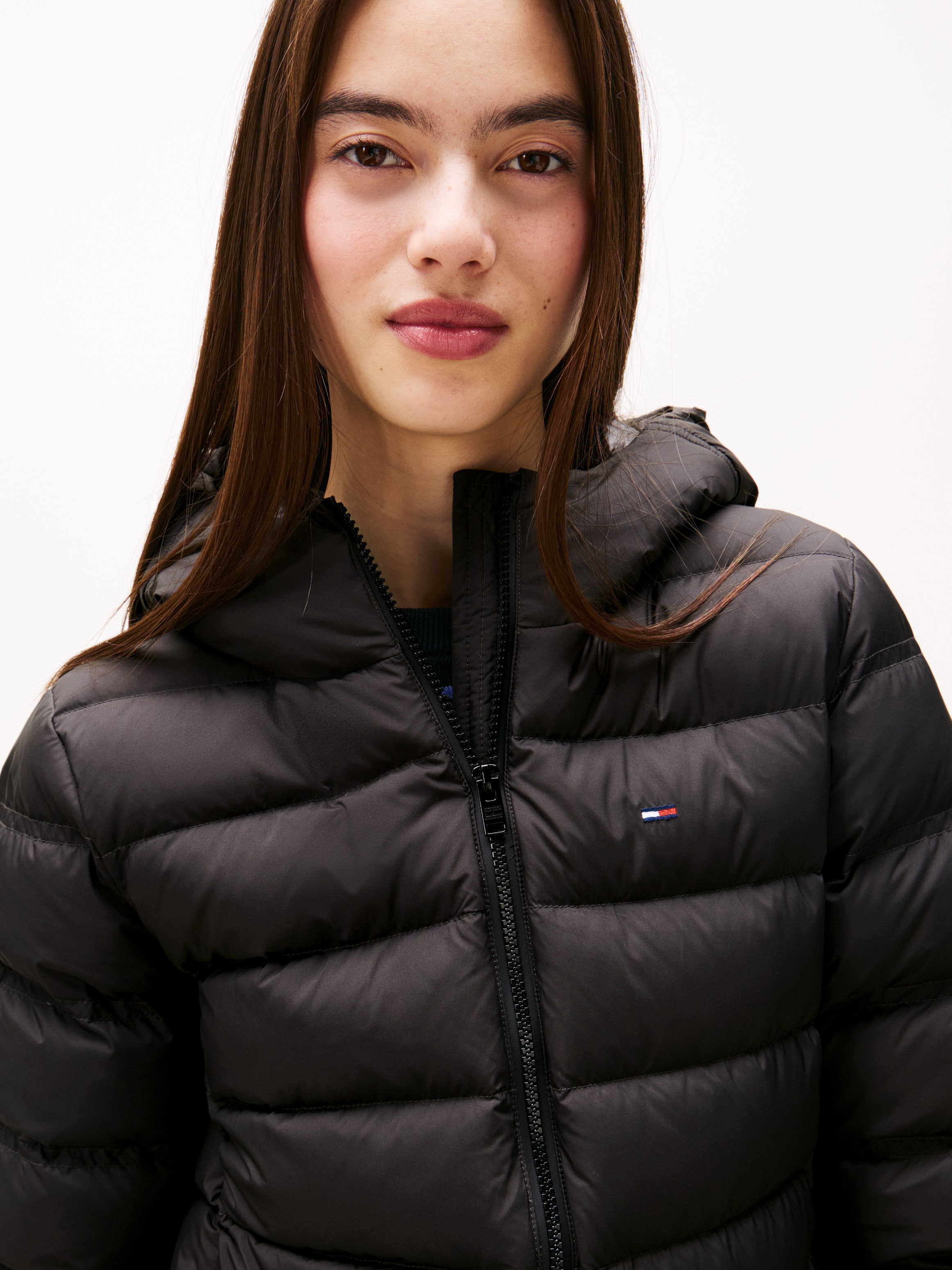 Tommy Jeans Steppjacke "TJW SLIM HOOD PRNT DOWN JCKT EXT", mit Kapuze günstig online kaufen
