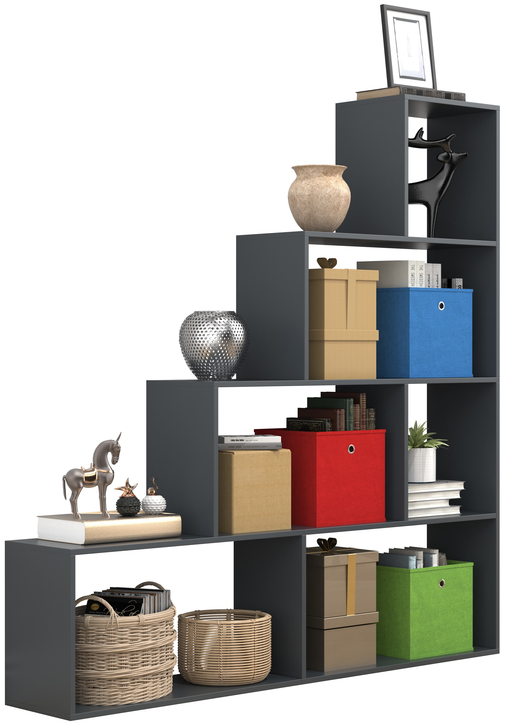 VCM Standregal "Holz Regal Raumteiler Standregal Bücher Dubila L" 1 Stk. tlg.